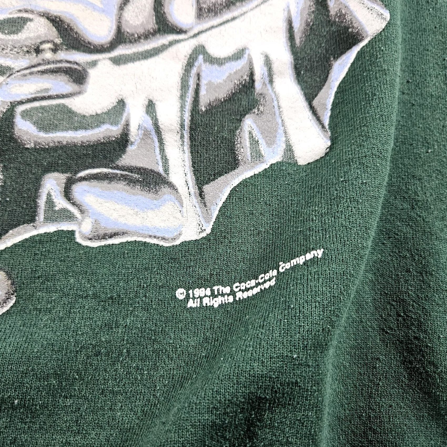 Vintage VINTAGE Coca-Cola Sweatshirt Mens Large Green 1993 Graphic Crewneck Pullover Size US L / EU 52-54 / 3 - 3 Thumbnail
