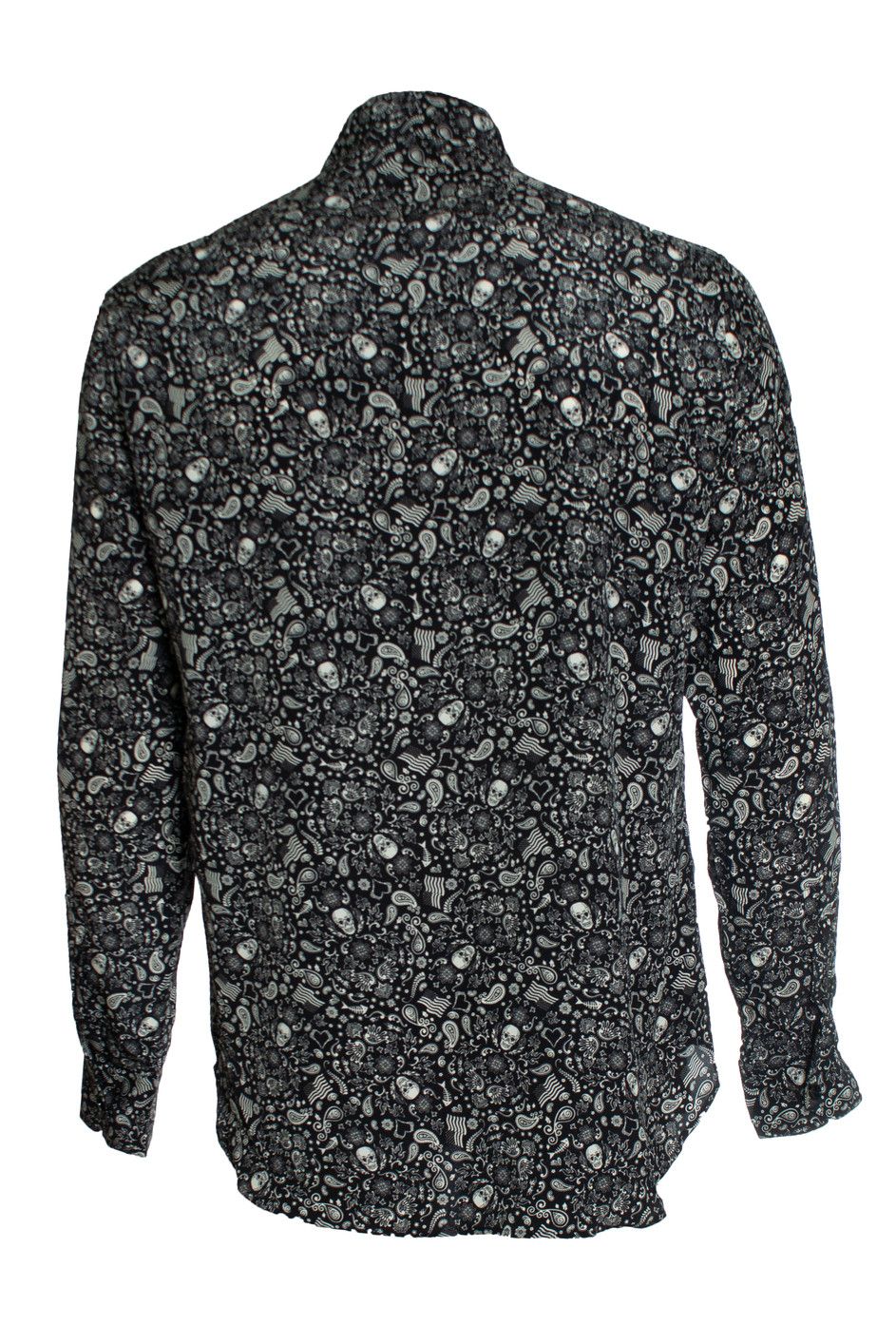 Saint Laurent Paris Saint Laurent, Black skull and paisley printed shirt 2018 Size US M / EU 48-50 / 2 - 2 Thumbnail