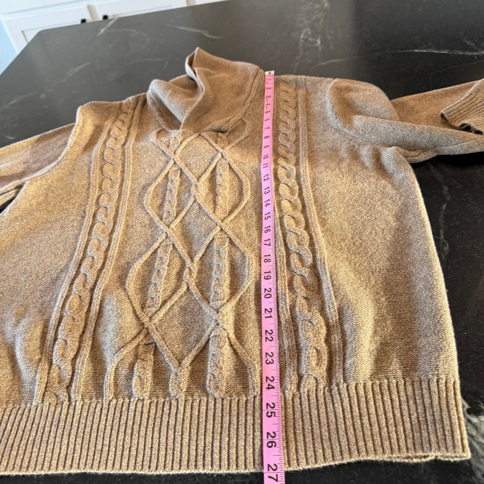 Joseph Abboud Joe Joseph Abboud Cotton Cable Knit Elbow Patch Sweater L Size US L / EU 52-54 / 3 - 9 Thumbnail