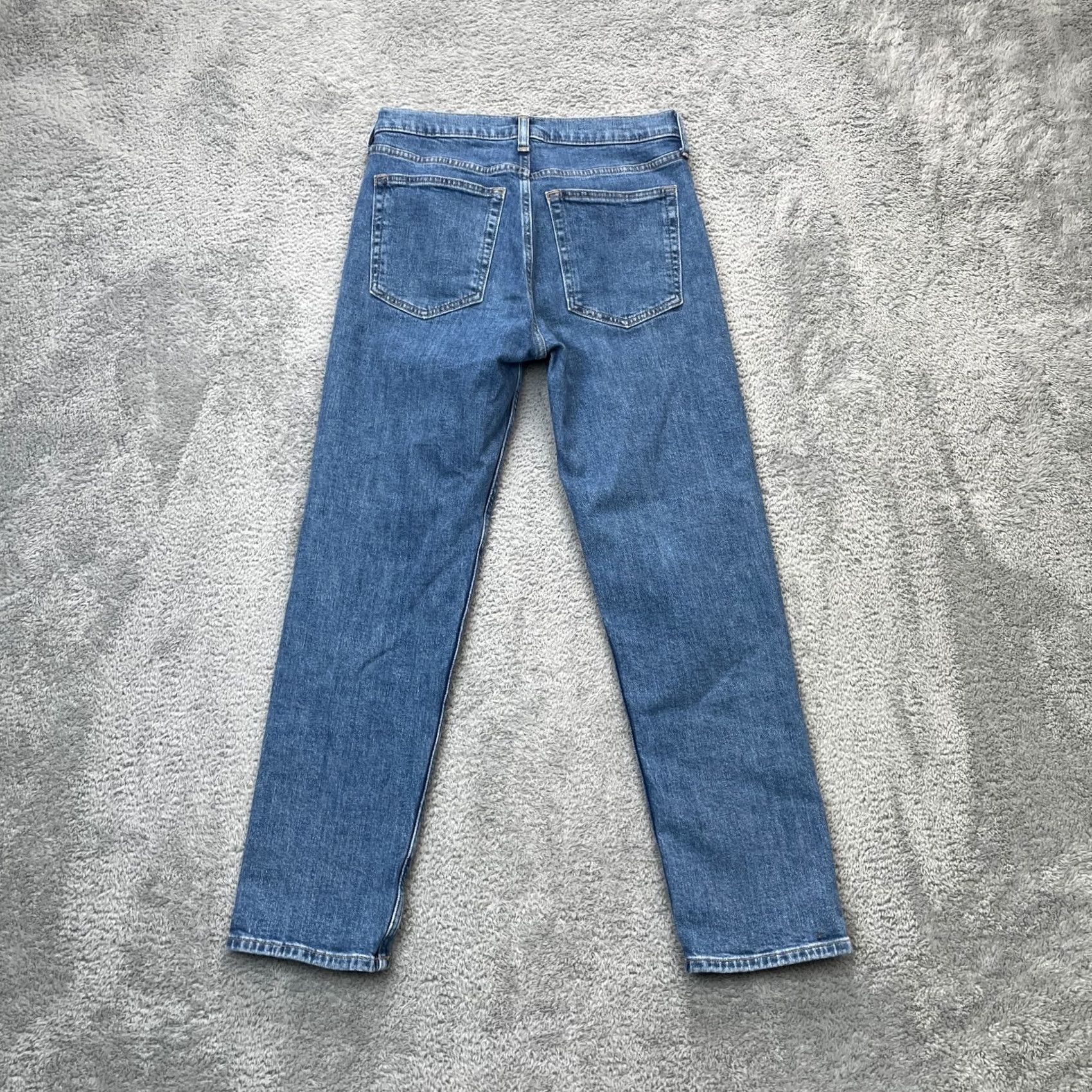 Gap Gap Jeans Womens 4R Blue Cheeky Straight Leg High Rise Denim Logo Cotton Stretch Jeans Size 27" / US 4 / IT 40 - 2 Thumbnail