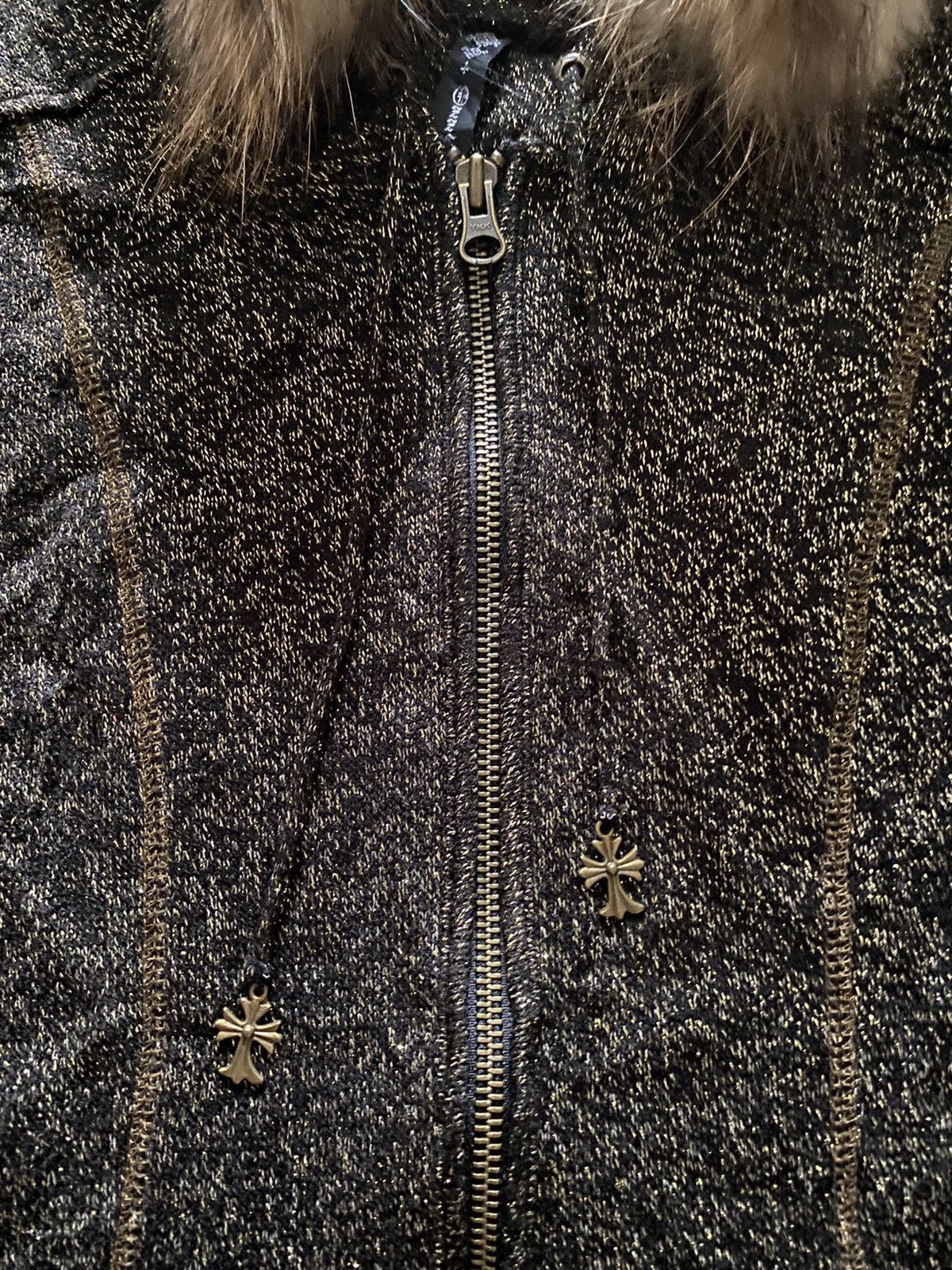 Yasuyuki Ishii Japanese Ozz Croce faux fur glitter knit full zip hoodie Size US M / EU 48-50 / 2 - 8 Thumbnail
