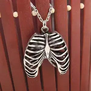 Japanese Brand Antique Skeleton Ribs Rib Cage Goth Necklace emo skull Size ONE SIZE - 1 Thumbnail