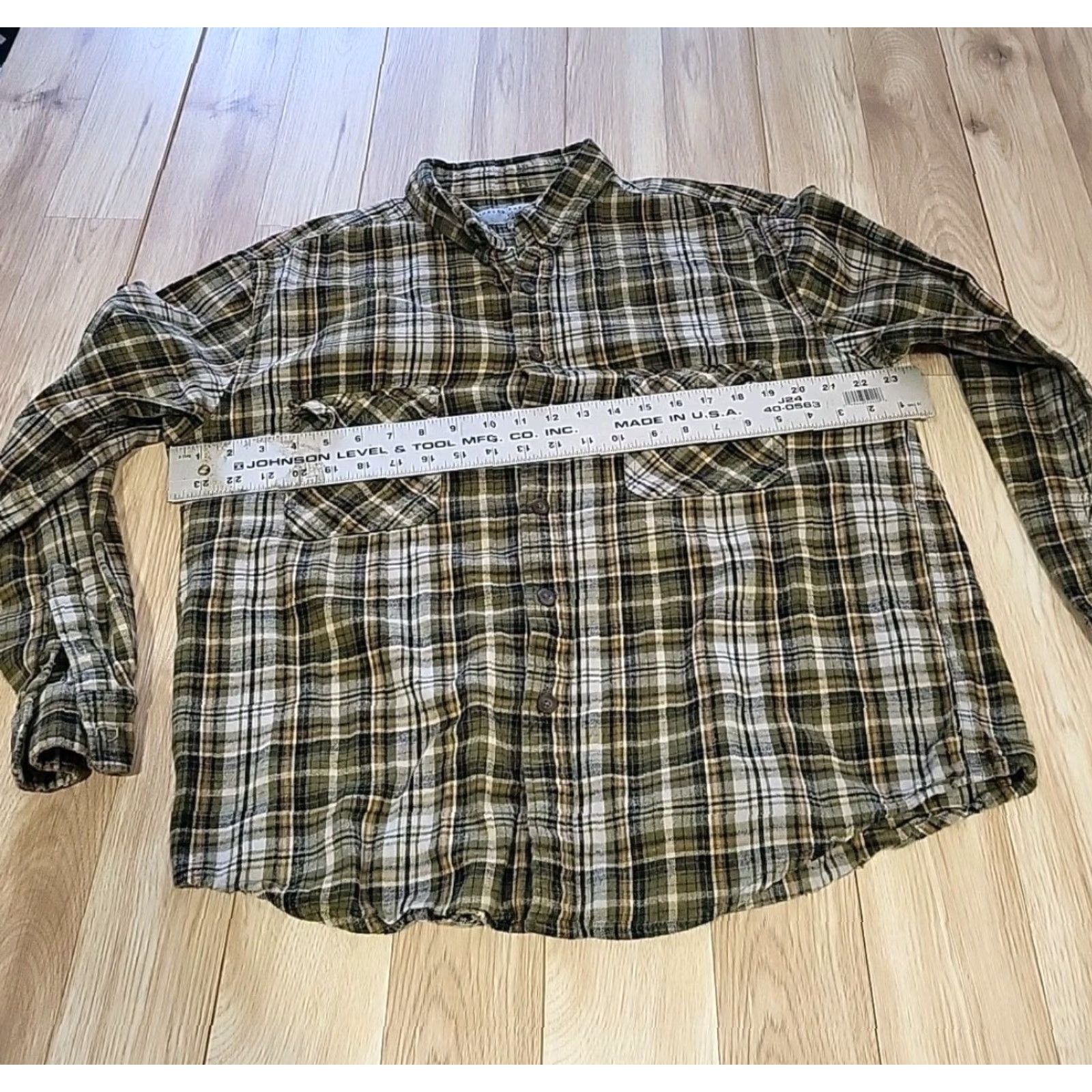 Vintage Rugged Exposure Shirt 2XL Green Plaid Flannel Button-Up Casual Workwear Mens 46 in Chest Long Sleeve Cotton Size US XXL / EU 58 / 5 - 3 Thumbnail