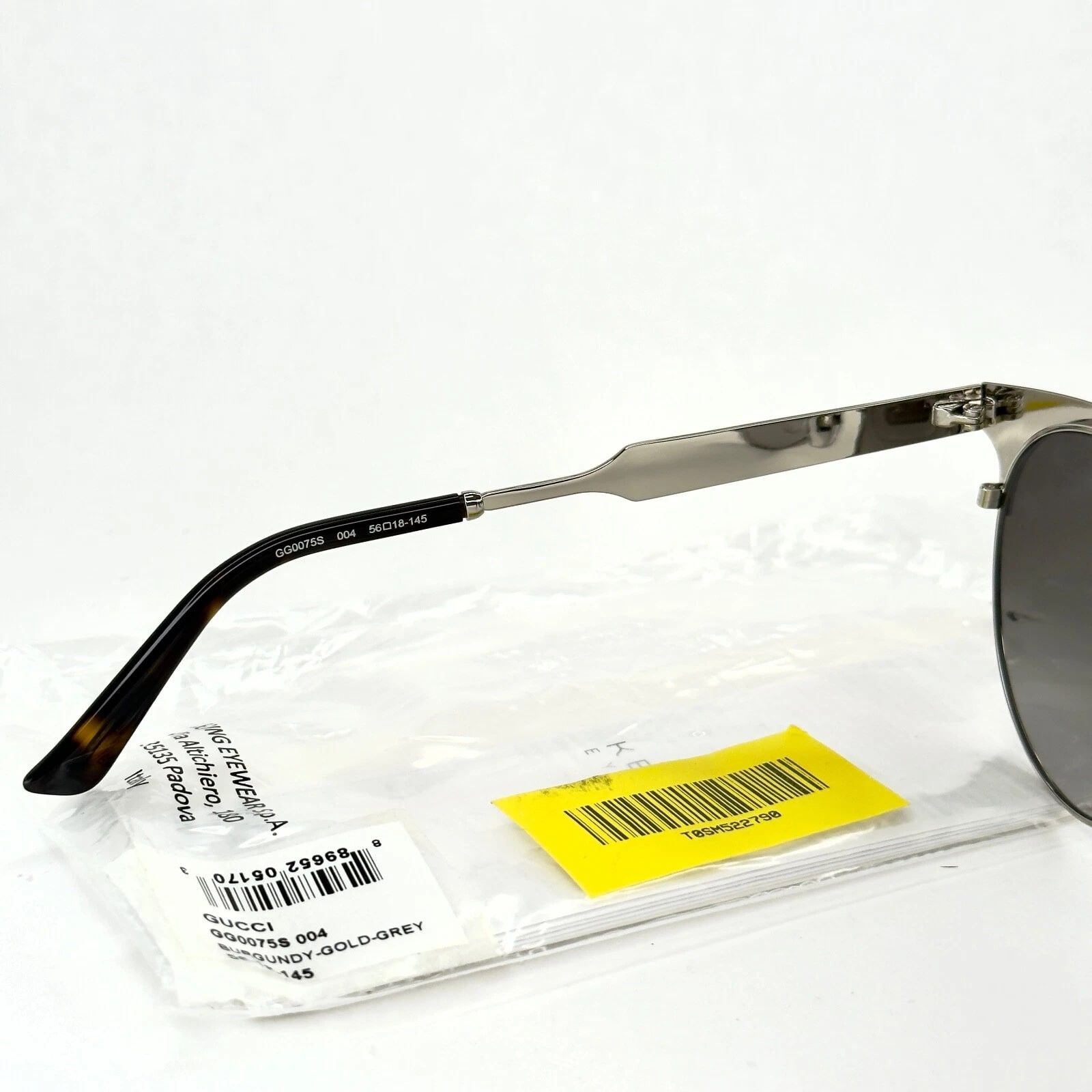 Gucci GUCCI 0075 GG0075S Silver Burgundy Metal Sunglasses 004 Size ONE SIZE - 2 Thumbnail