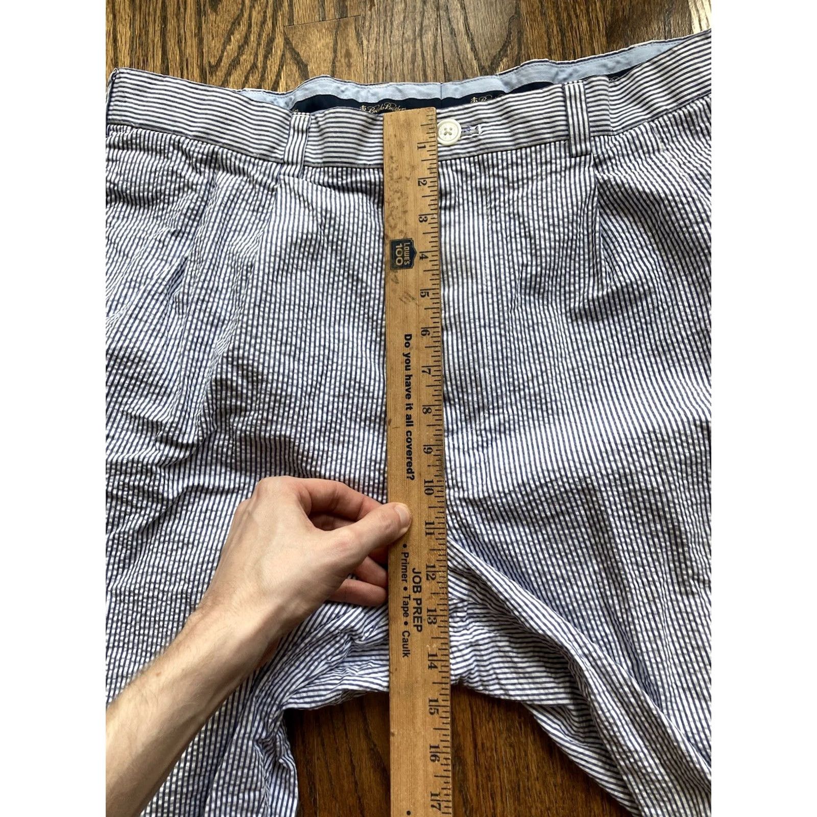 Brooks Brothers Brooks Brothers Pants Mens 40 Blue Seersucker Size 40x32 fits 38x31 Elliot Cotton Size US 40 / EU 56 - 5 Thumbnail