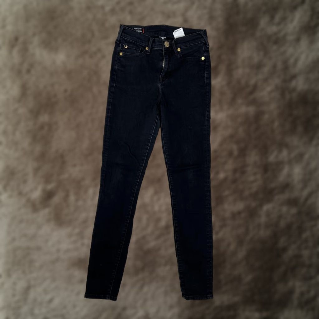 True Religion VINTAGE? No — True Religion Halle Jeans Womens 26 Blue High Rise Super Skinny Stretch Denim Jeans Size 26" / US 2 / IT 38 - 1 Thumbnail