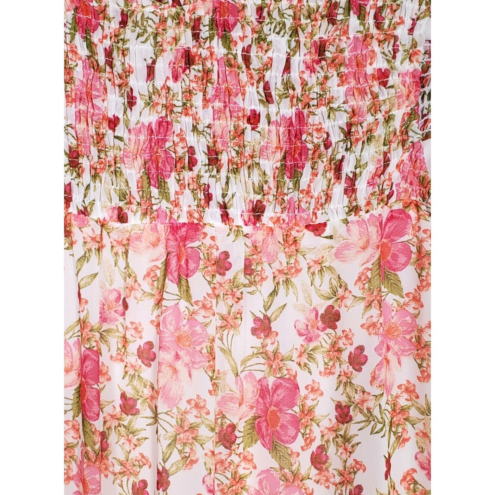 Vintage Taylor Sleeveless Floral Mini Dress Smocked Mock Neck Tiered Ruffled Women's M New Size M / US 6-8 / IT 42-44 - 3 Thumbnail
