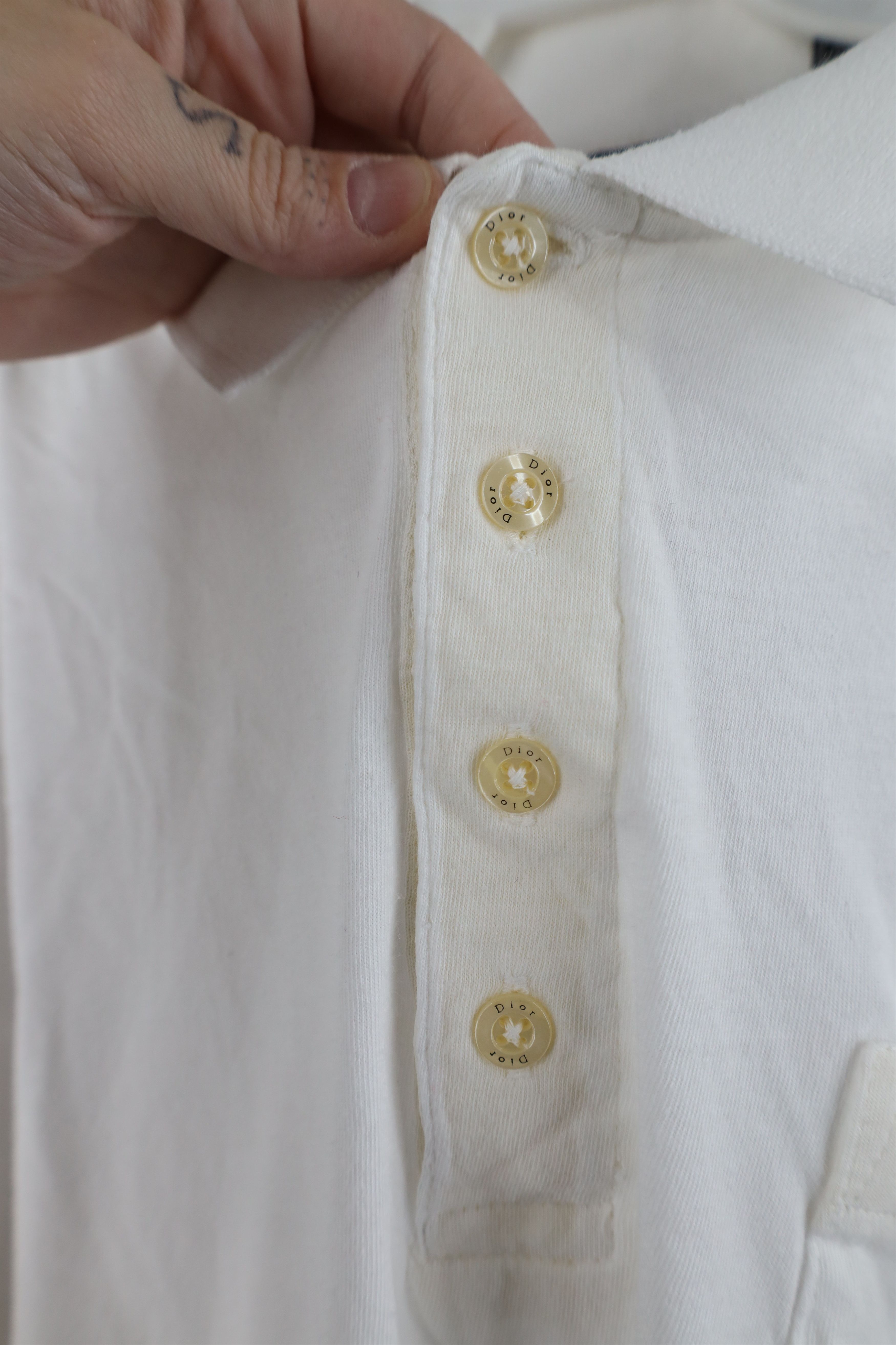 Christian Dior Monsieur × Vintage Vintage 80s 90s Christian Dior Knit Golf Polo Shirt White Size US XL / EU 56 / 4 - 6 Thumbnail