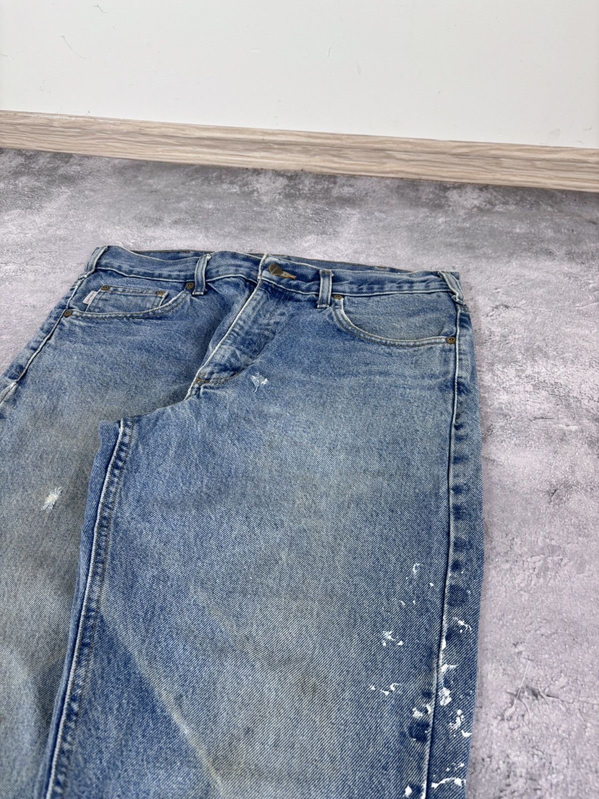 Carhartt Carhartt Men’s Denim Jeans Faded Blue USA Workwear B18 DST Size US 34 / EU 50 - 15 Thumbnail