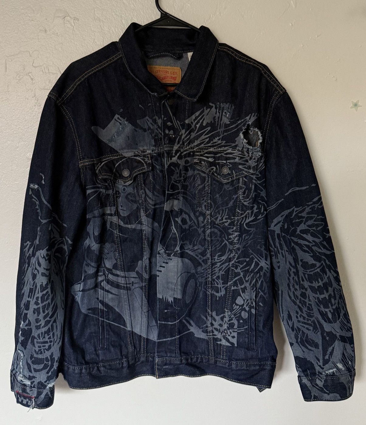 Japanese Brand Laser Etched Naruto Jean Jacket Size US XL / EU 56 / 4 - 1 Thumbnail
