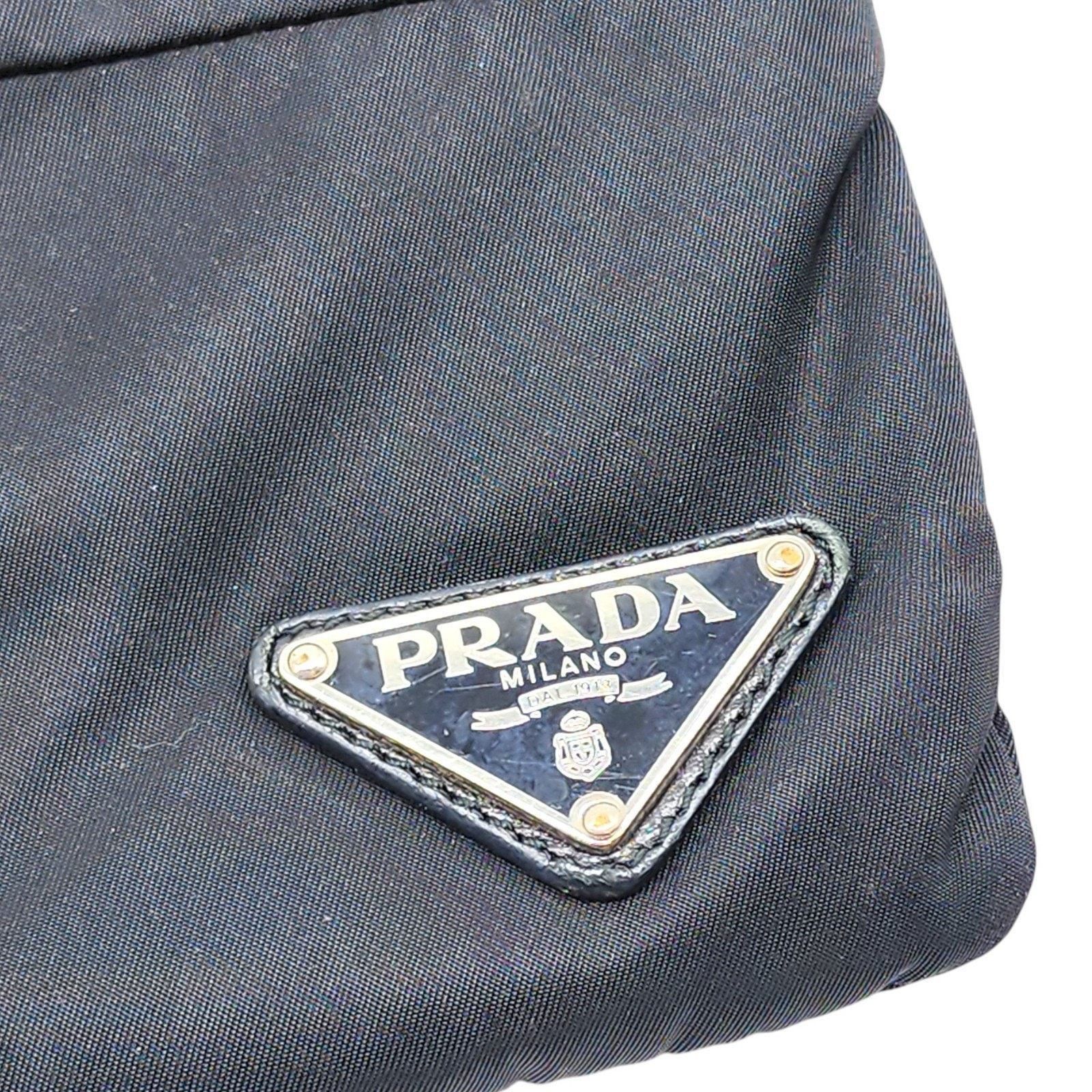 Prada Triangle Logo Nylon and Leather Crossbody Shoulder Bag Black Size ONE SIZE - 2 Thumbnail