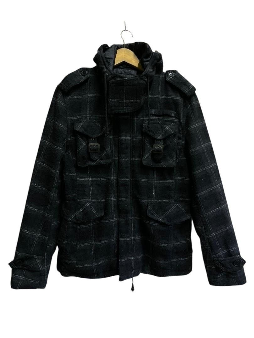 In The Attic In The Attic Rockers Garment Plaid Wool Hooded Jacket Size US L / EU 52-54 / 3 - 1 Thumbnail