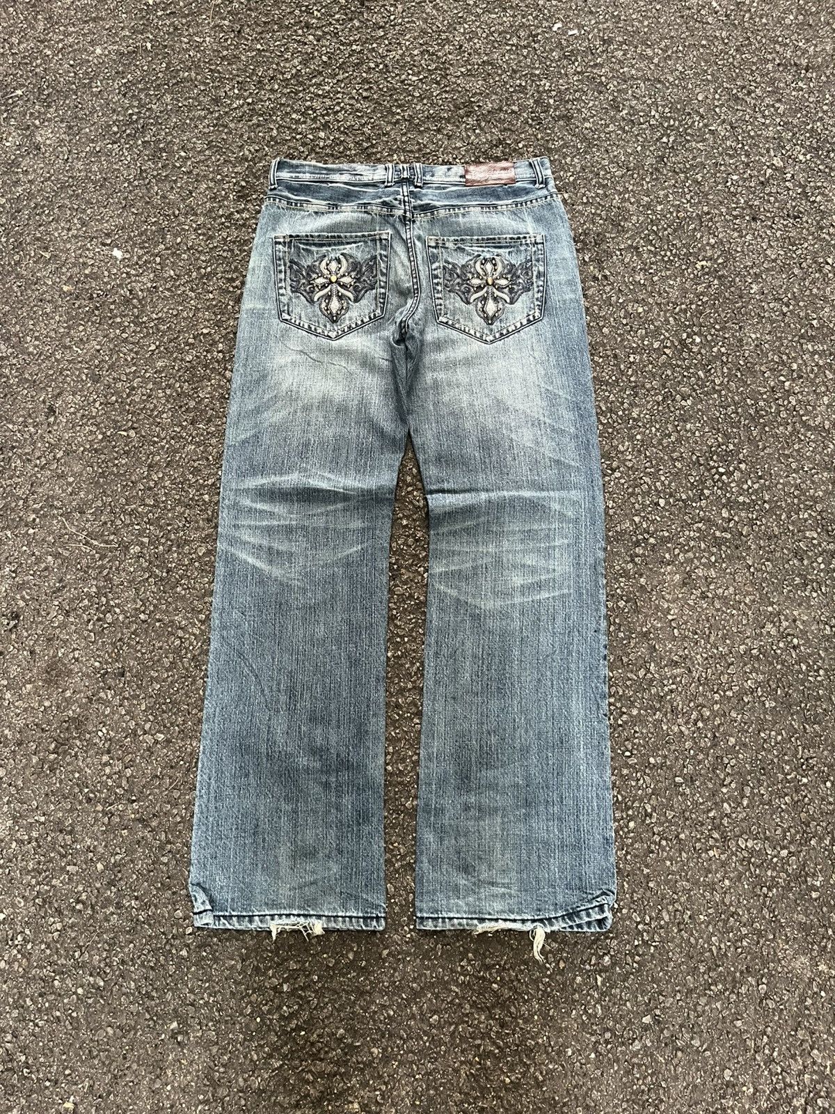 Hysteric Glamour Osaka Big Train Boro Mud Distressed Patchwork Denim Pants Size US 33 - 11 Thumbnail