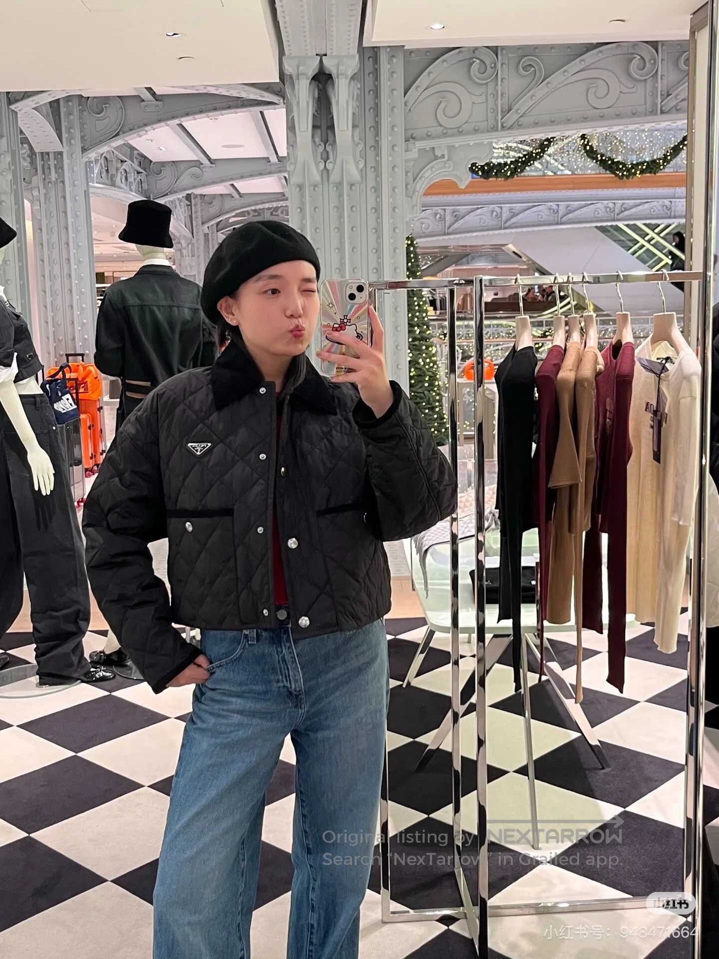 Prada Prada Black Triangle Logo Quilted Jacket. Size S / US 4 / IT 40 - 7 Thumbnail