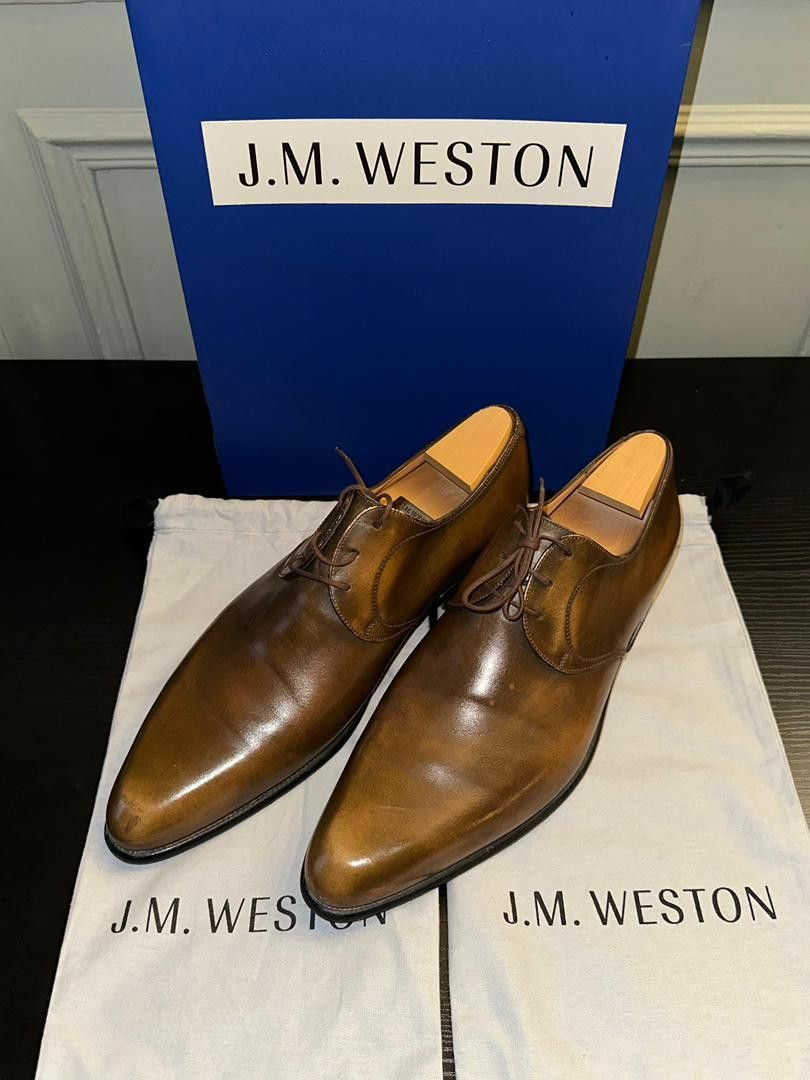 JM Weston - 3 Eyelets Model in Cognac Brown Leather