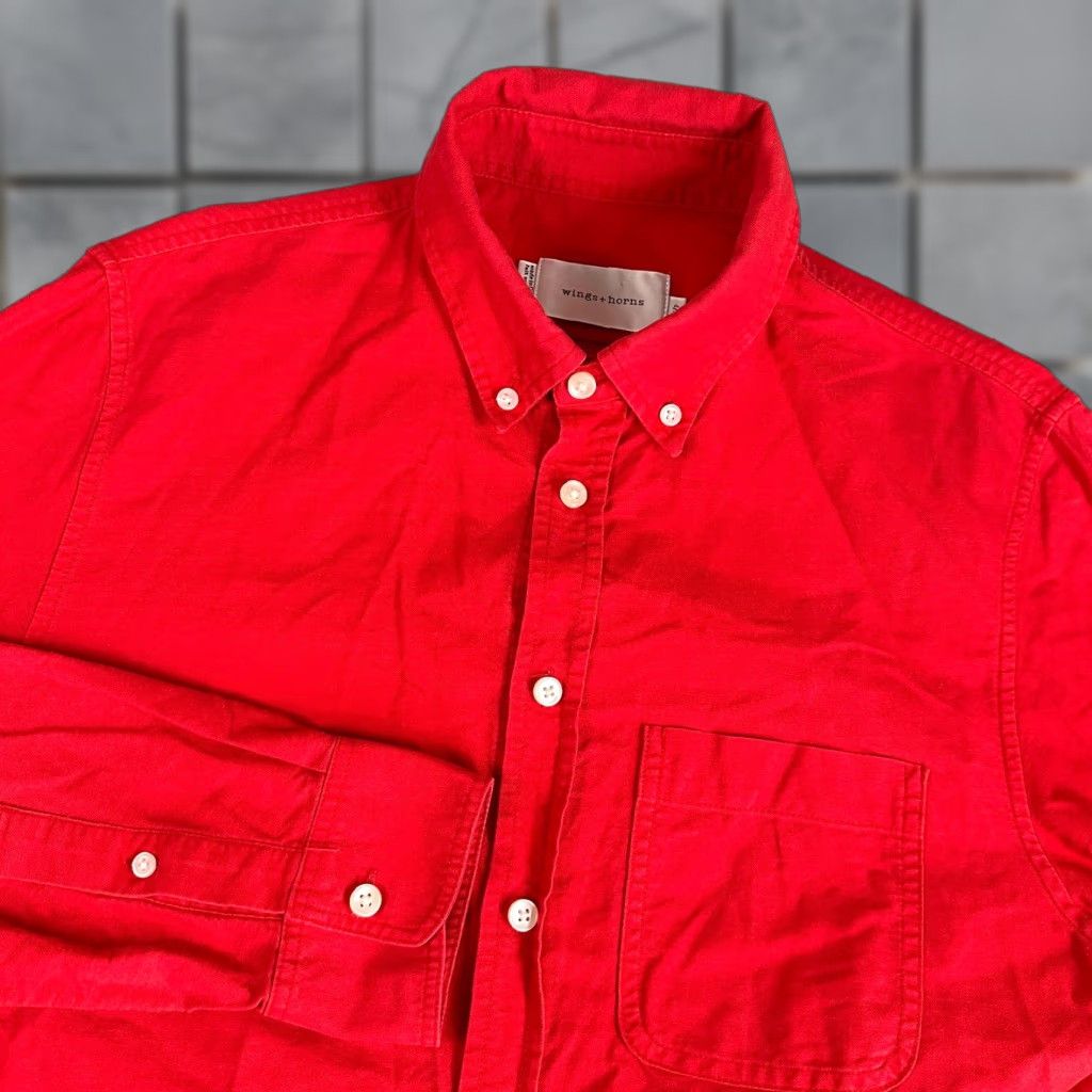 Vintage Wings+Horns Shirt Men's Small Red Knit Button Down Long Sleeve Size US S / EU 44-46 / 1 - 1 Thumbnail