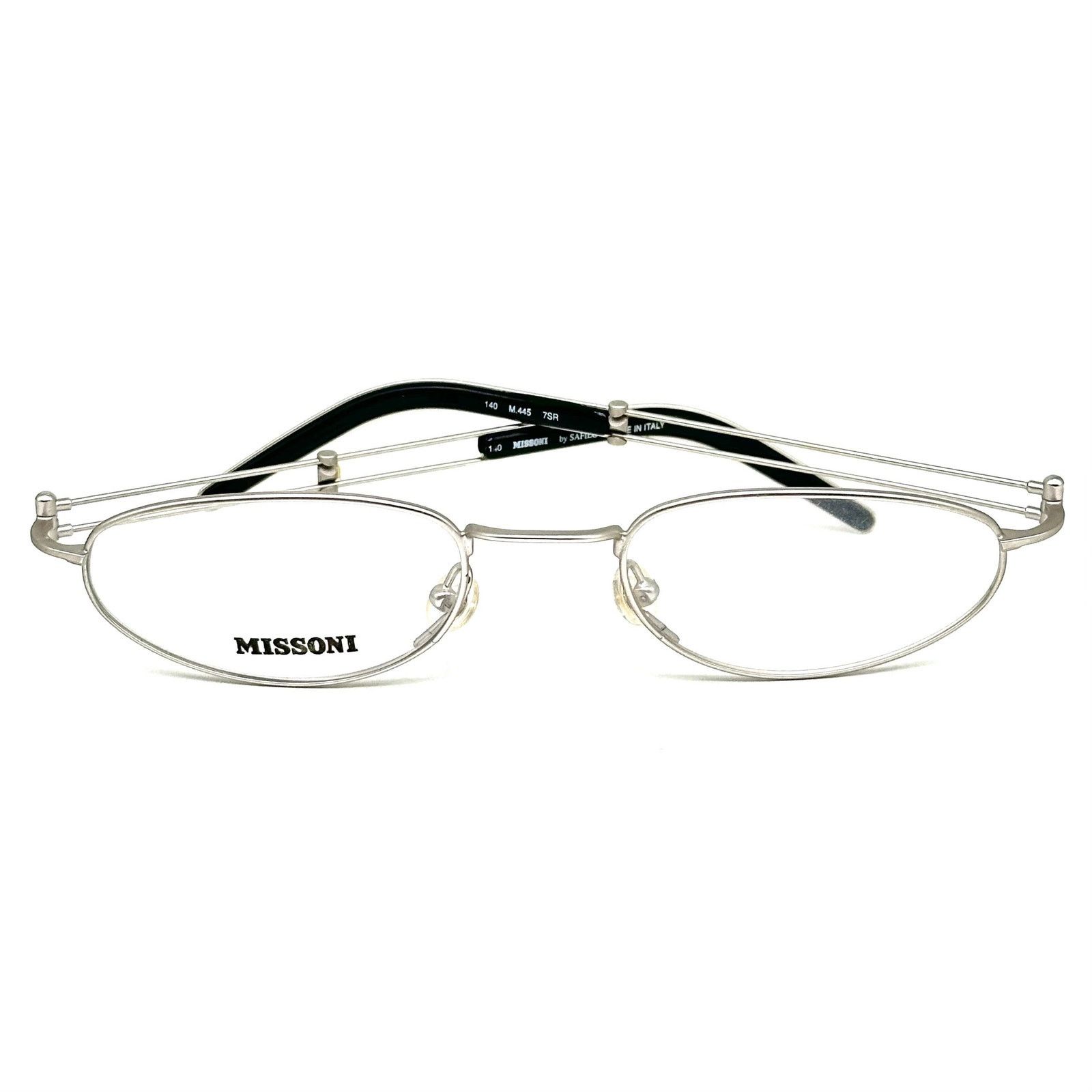 Missoni Missoni M445 steampunk silver eyeglasses frames Italy 80 NOS Size ONE SIZE - 3 Thumbnail