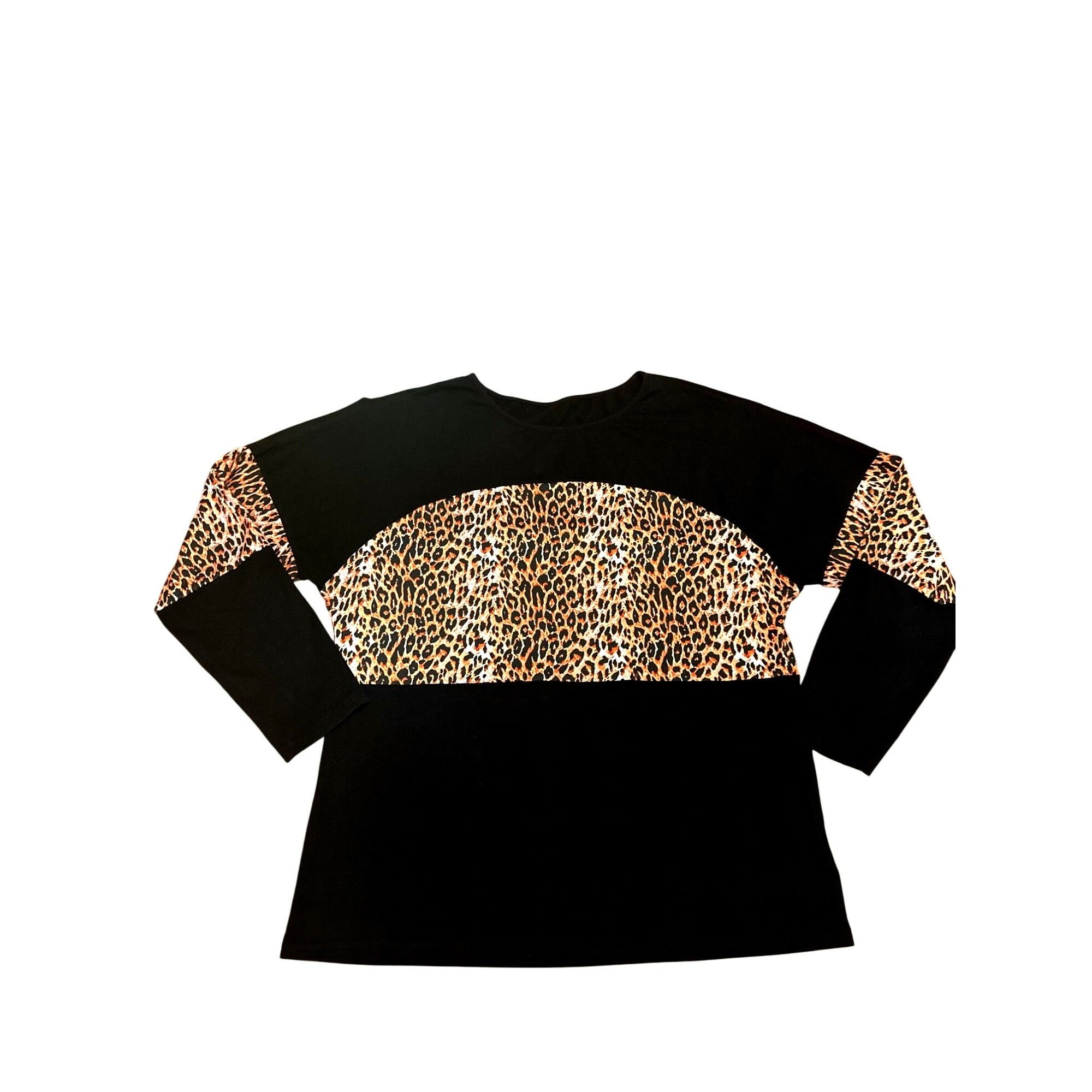 Other CCC Color Block Pullover Blouse Leopard Print Tunic Raglan L Size L / US 10 / IT 46 - 7 Thumbnail