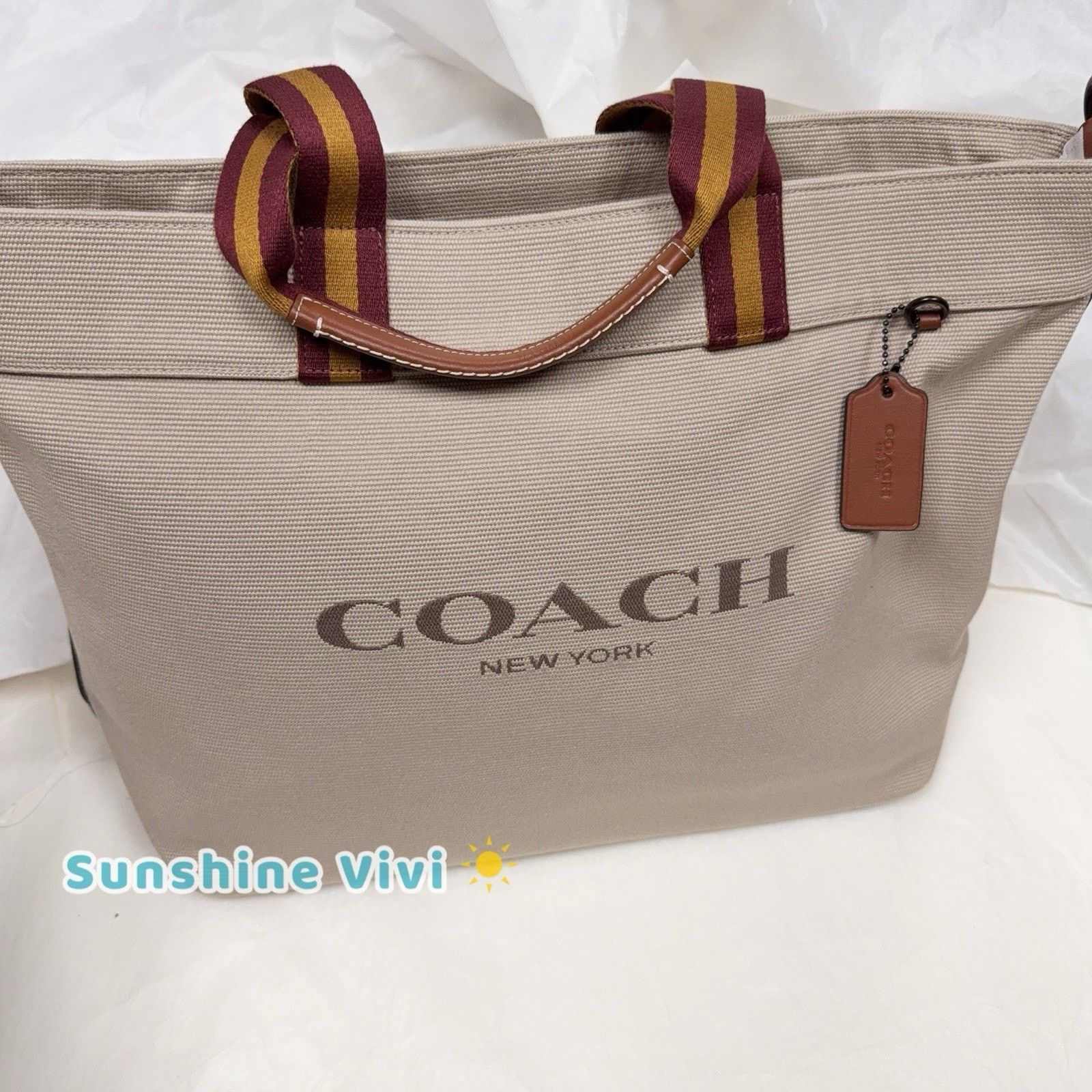 Coach NWT COACH CJ486 Canvas Tote 38 Bag Canvas Leather Black Size ONE SIZE - 3 Thumbnail