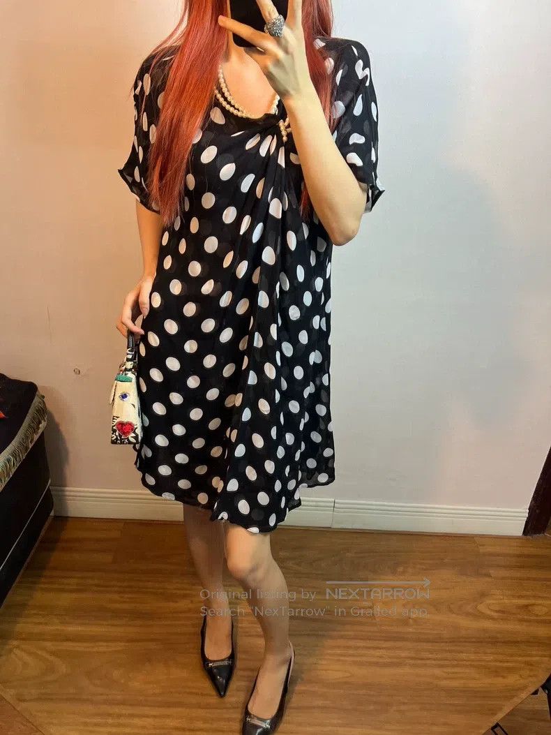 Junya Watanabe Junya Watanabe Double-layer pearl collar polka dot dress Size S / US 4 / IT 40 - 8 Thumbnail