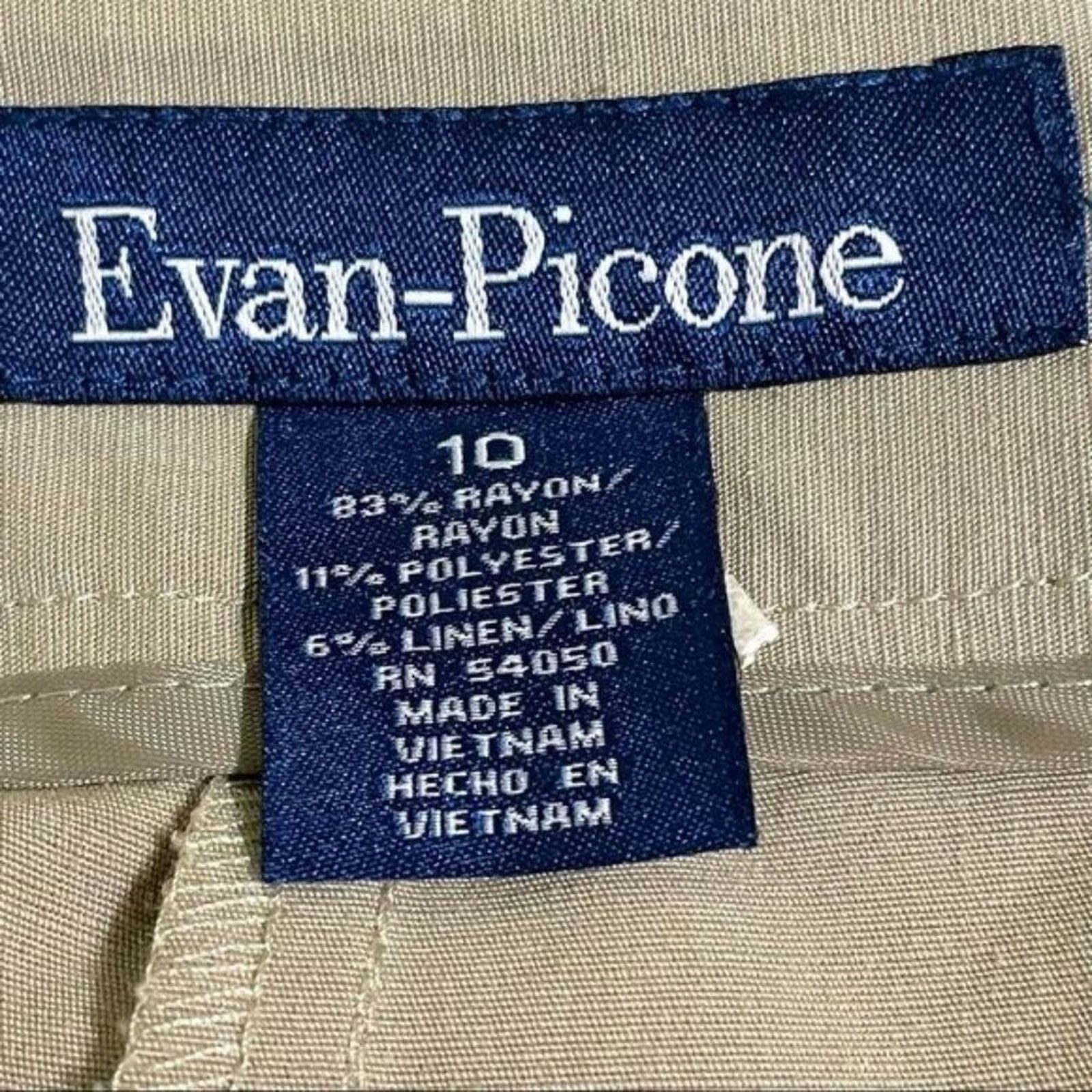 Evan Picone Evan Picone Womens Linen Blend Pants Size 10 Beige Size 32" / US 10 / IT 46 - 6 Thumbnail