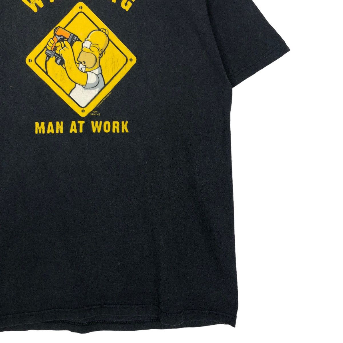 Cartoon Network 🔥Vintage The Simpson Warning Man At Work Big Logo Tee Size US M / EU 48-50 / 2 - 5 Thumbnail