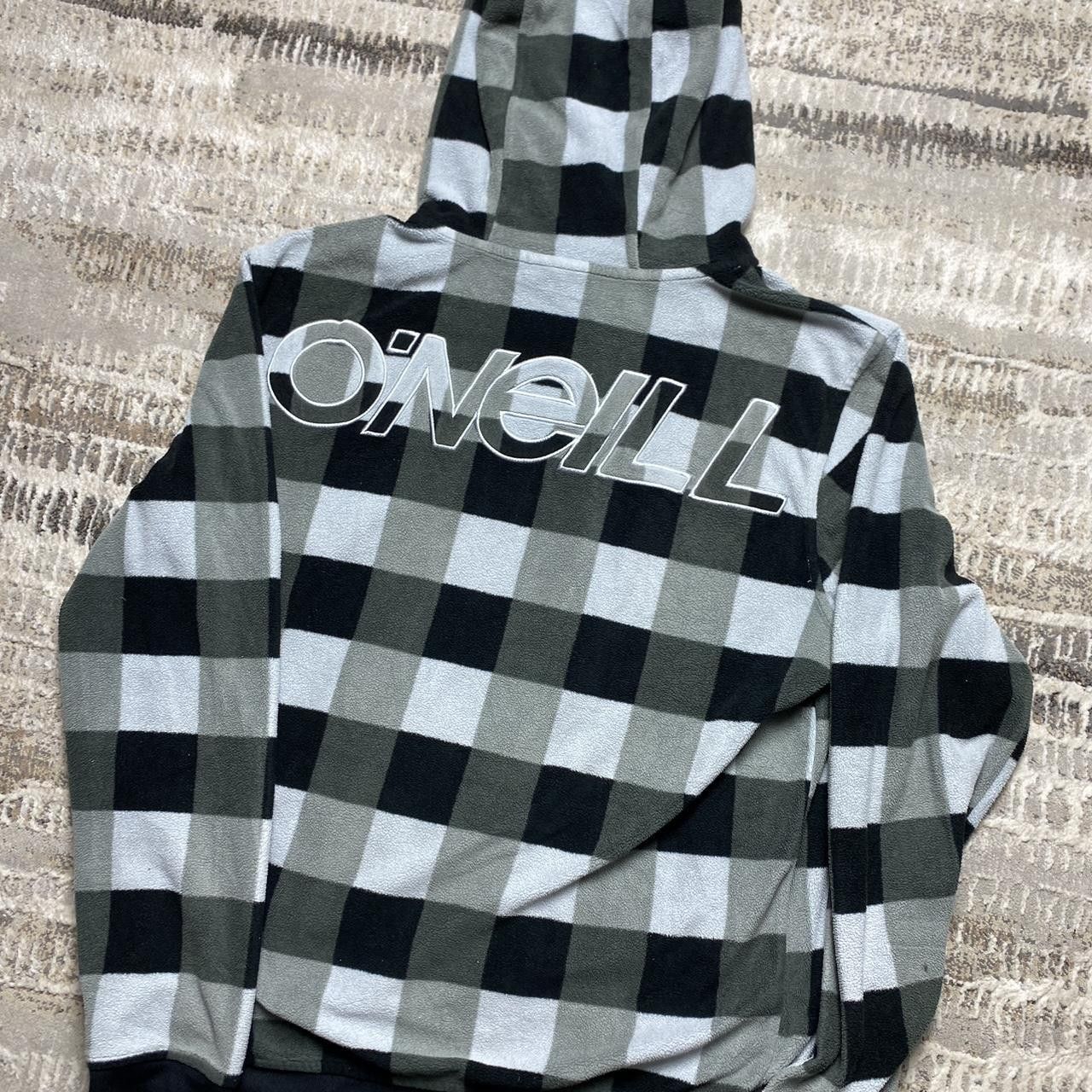 O'Neill 00s O'Neill Checkered Zip Fleece Hoodie Grey/Black M Size US M / EU 48-50 / 2 - 3 Thumbnail