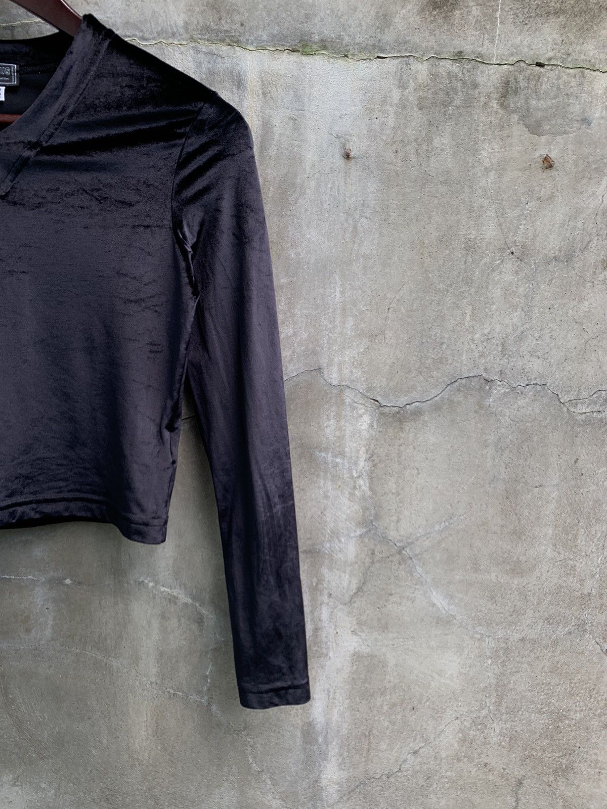 Versace Cropped V-neck Velvet Sweater Size XL / US 12-14 / IT 48-50 - 3 Thumbnail