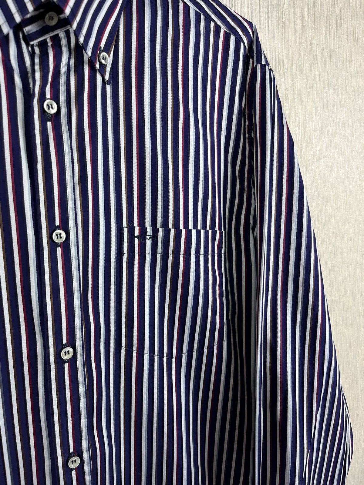 Paul & Shark Paul & Shark striped shirt with pocket logo casual Italy Size US M / EU 48-50 / 2 - 8 Thumbnail