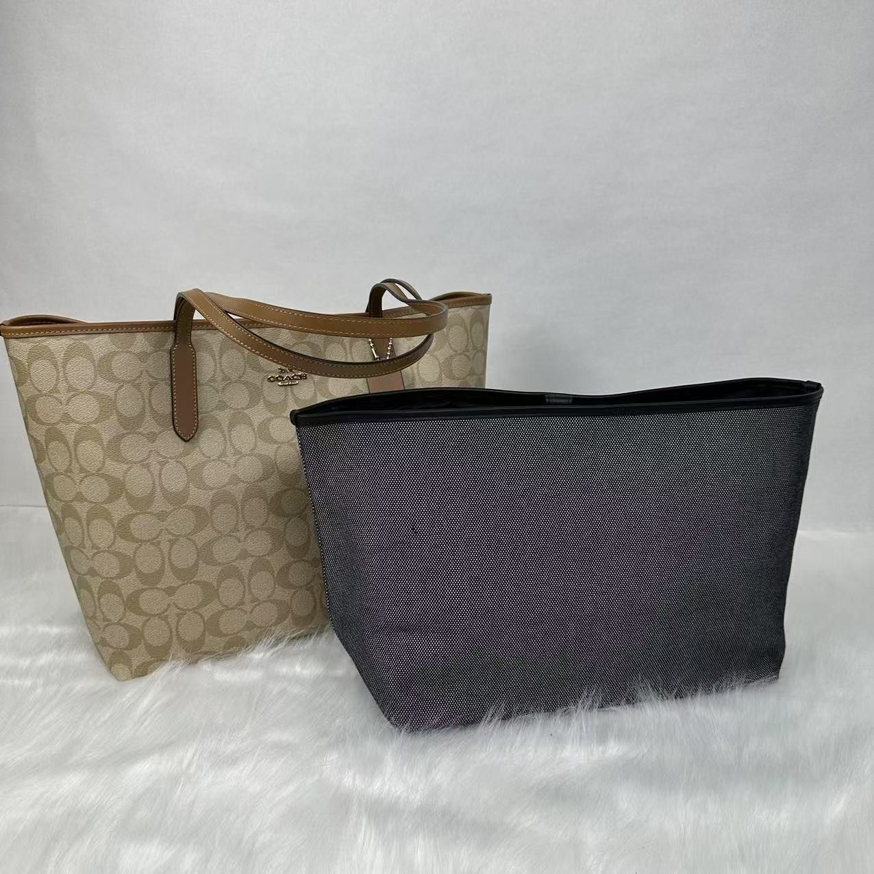 Coach Coach Tote Insert Canvas And Smooth Leather Black NWT C4812 Size ONE SIZE - 8 Thumbnail