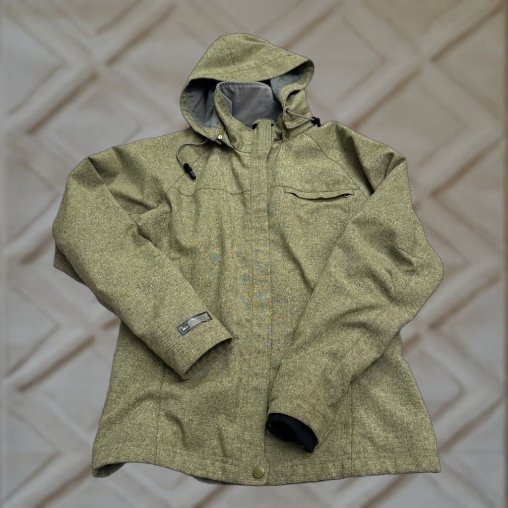 Vintage REI Elements Softshell Fleece Jacket Womens Small Green Full Zip Removable Hood Size S / US 4 / IT 40 - 1 Thumbnail