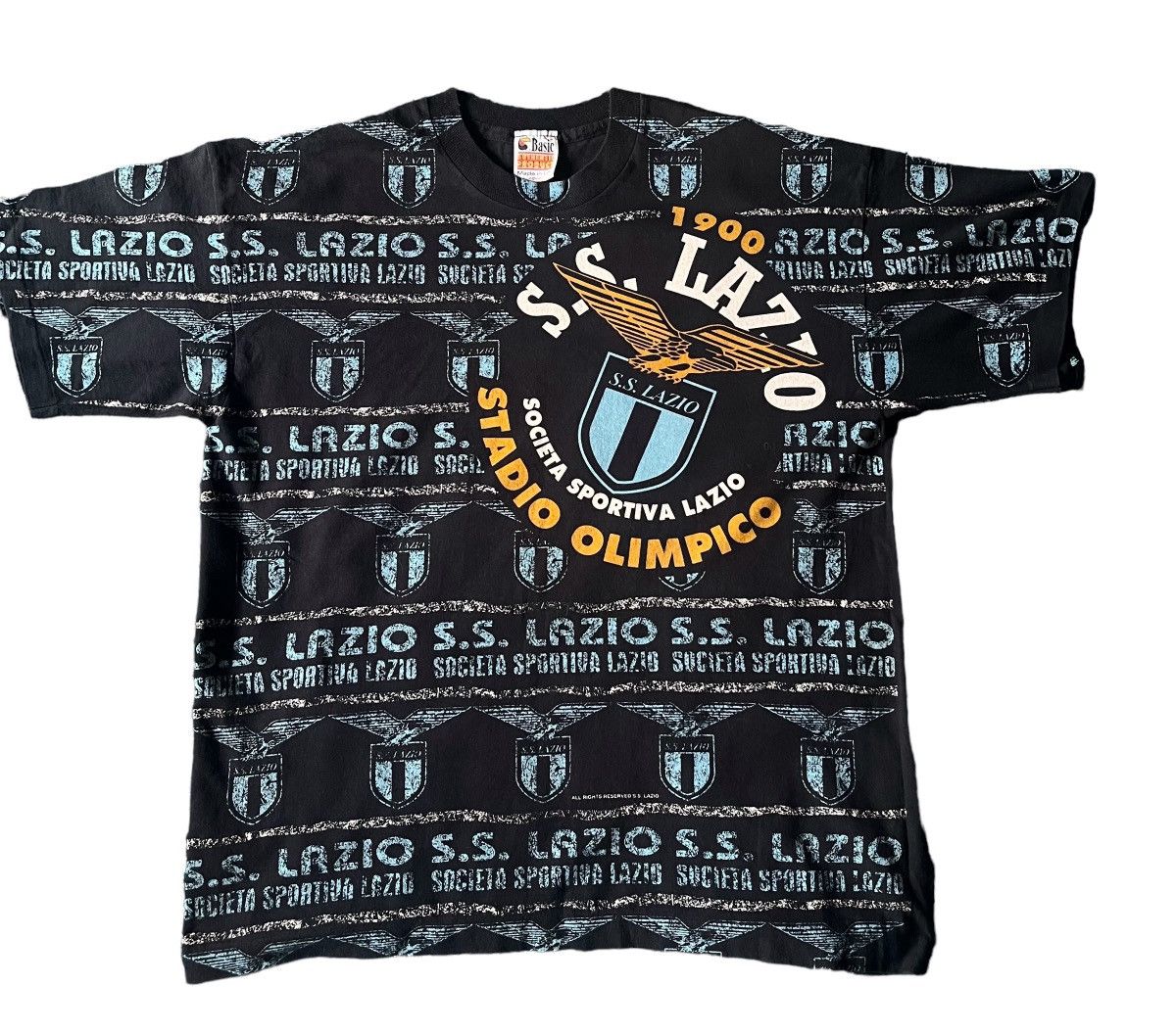 Vintage 1990’s Lazio Serie A Football AOP Kick Sportswear t shirt XL Size US XL / EU 56 / 4 - 4 Thumbnail