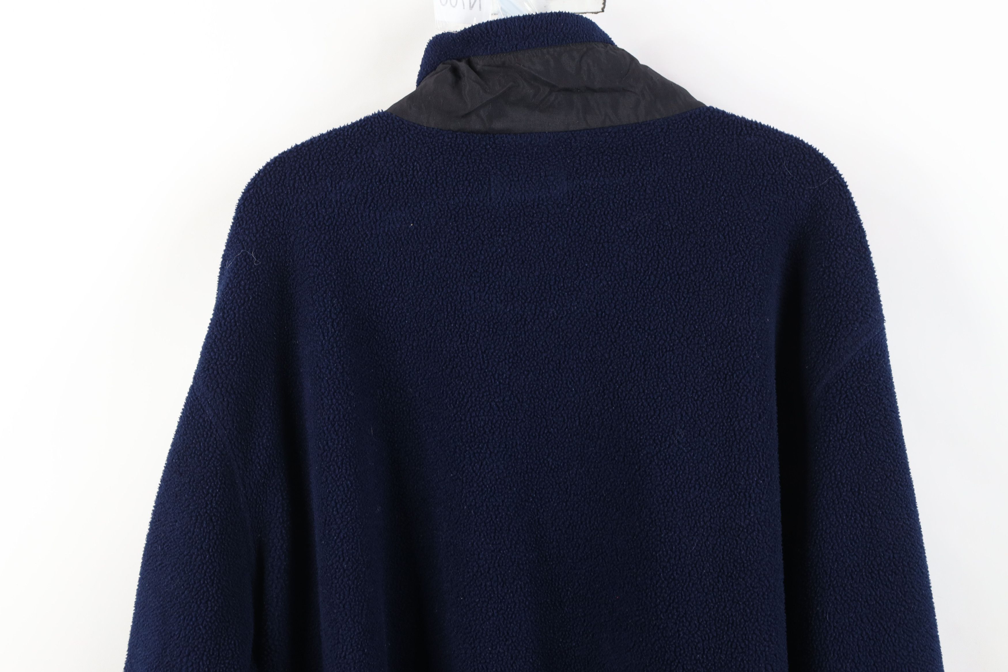 Lands' End Vintage 90s Lands End Blank Full Zip Fleece Jacket Navy Blue Size US XXL / EU 58 / 5 - 15 Thumbnail
