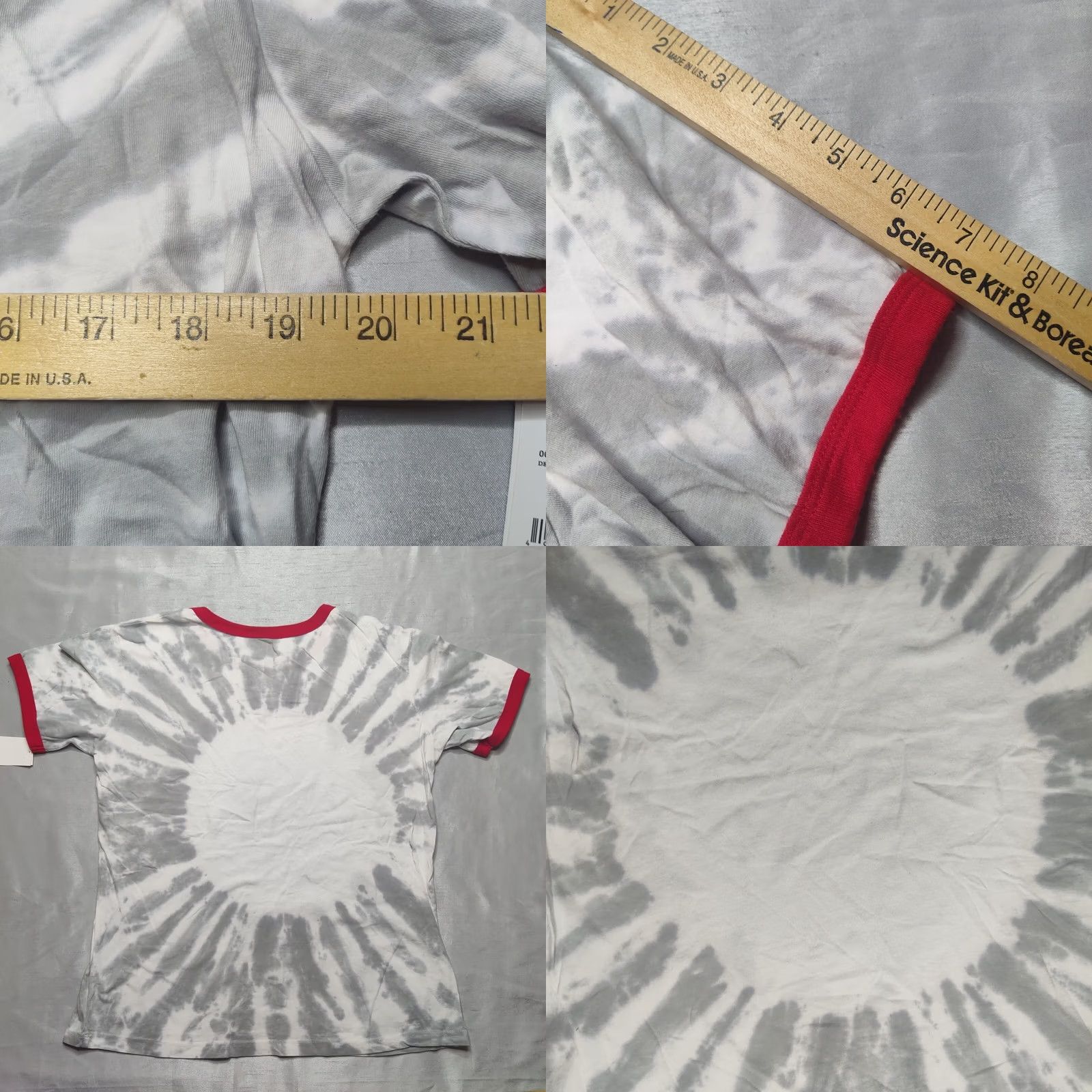 Vintage NASA SPACE SHUTTLE Women Large Gray Tie Dye Ringer Short Sleeve T-Shirt NEW Size L / US 10 / IT 46 - 9 Thumbnail