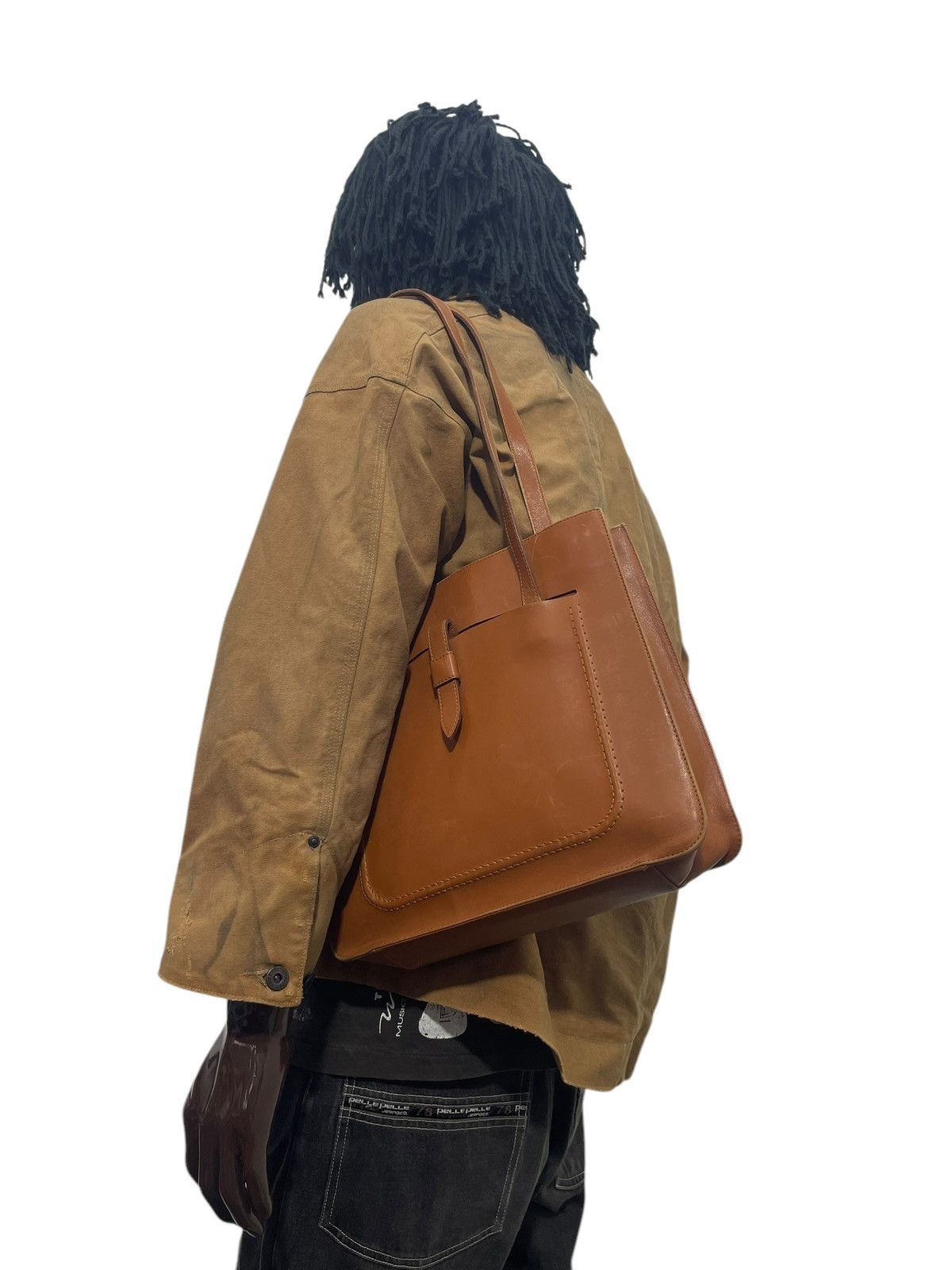 Leather Full Leather Patina Vtg Unknown Japan Shoulder Bag 1🟩3 Size ONE SIZE - 1 Thumbnail