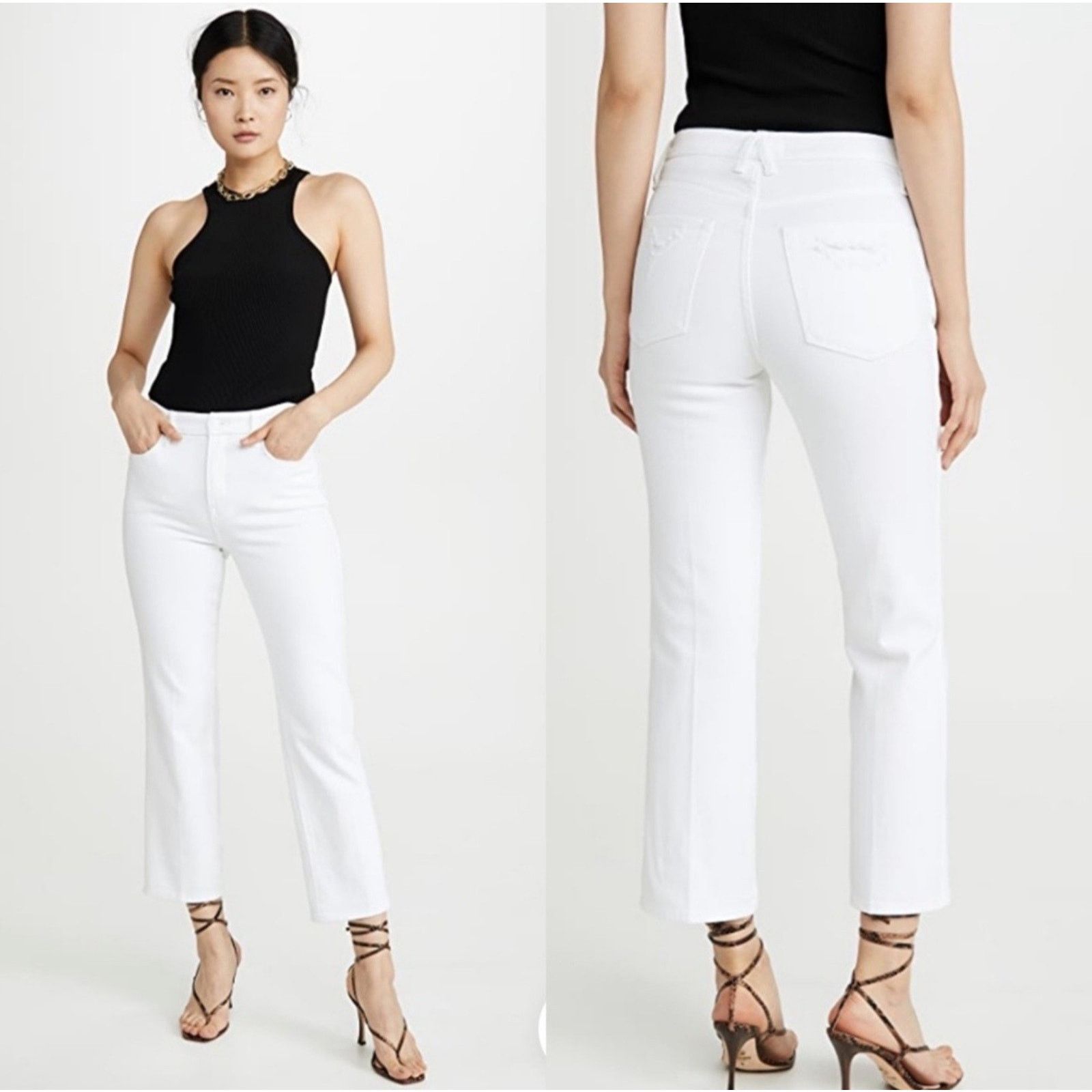 Good American Good American Good Curve Straight Jeans in White Wash 6/28 Size 28" / US 6 / IT 42 - 1 Thumbnail