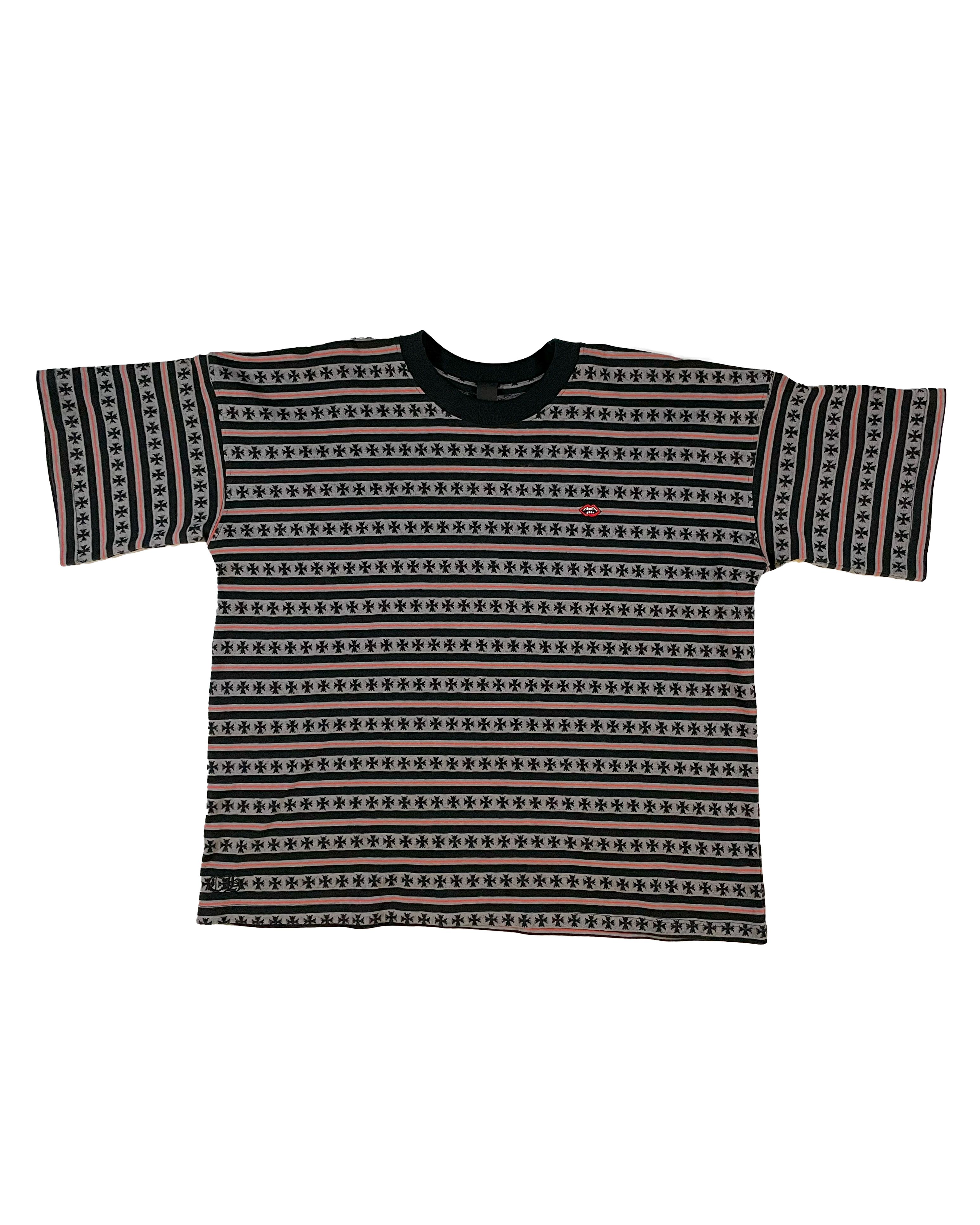 Pre-owned Chrome Hearts Knit Plus Stripe Ss Shirt "teens From Mars" In Black