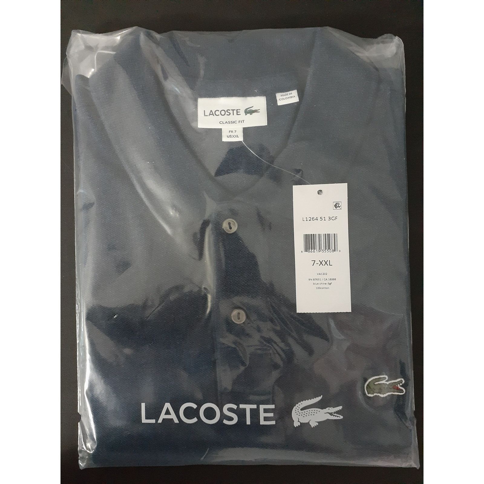 Lacoste Lacoste Men's Classic Pique Polo Shirt, Pitch Blue Chine XXL Size US XXL / EU 58 / 5 - 2 Thumbnail