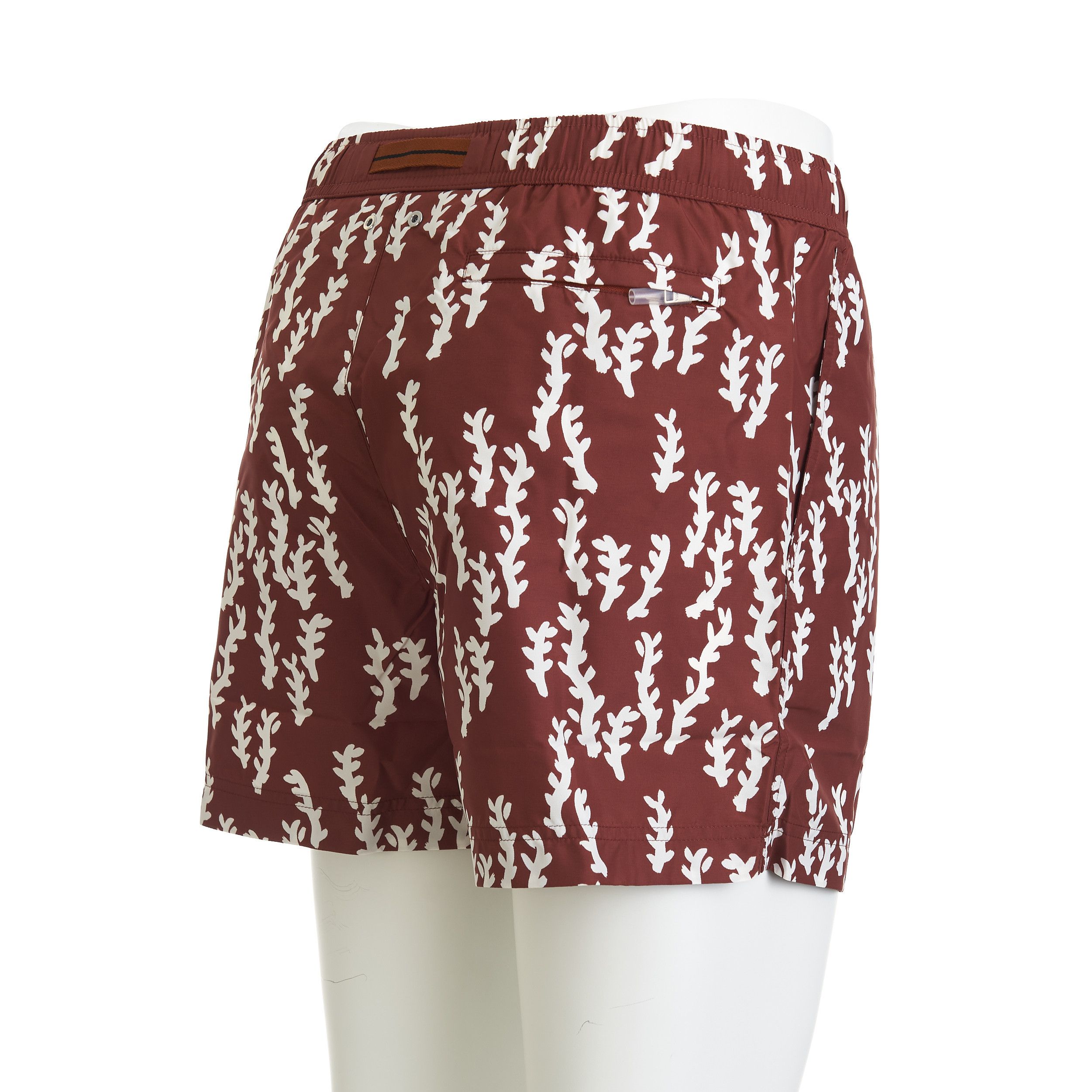 Ermenegildo Zegna Terracotta White Oasi Print Swim Trunks Size L Size US 34 / EU 50 - 8 Thumbnail