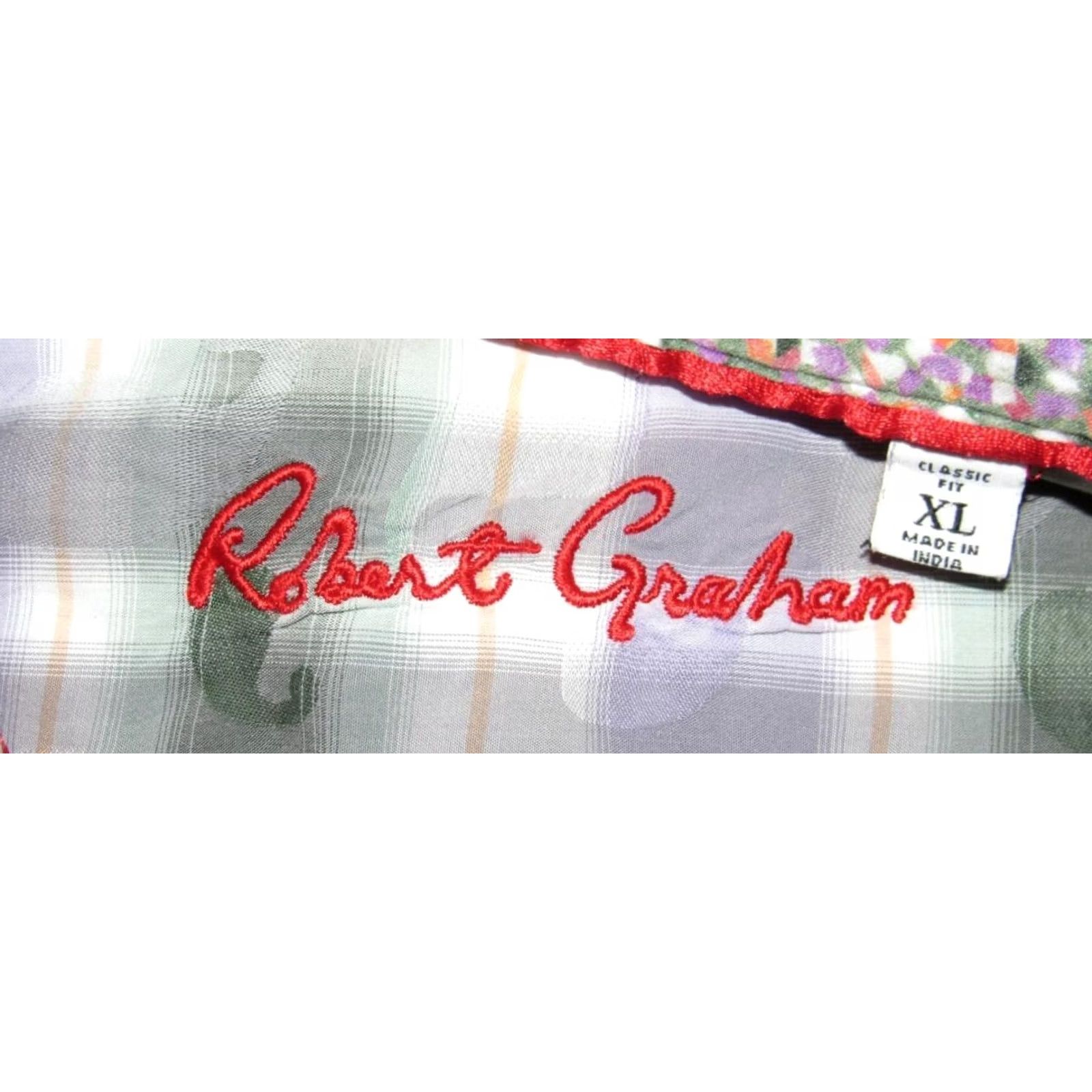 Robert Graham VINTAGE ROBERT GRAHAM Green Purple Paisley Long Sleeve Button Down Shirt XL Size US XL / EU 56 / 4 - 3 Thumbnail