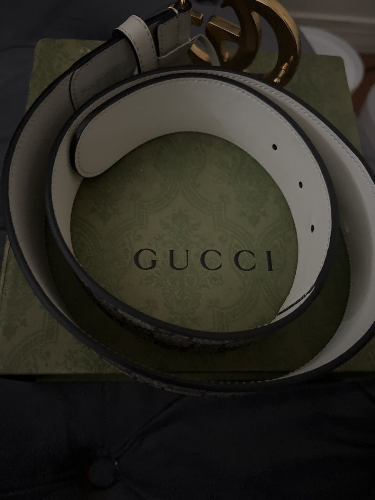 Gucci GUCCI MARMOT GG WHITE GOLD BELT Size ONE SIZE - 5 Thumbnail