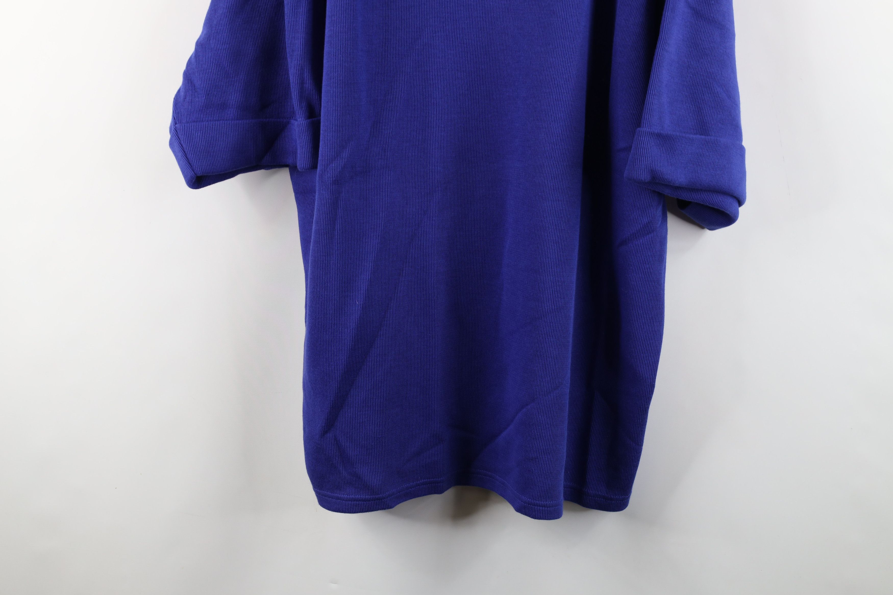 Express × Vintage Deadstock Vintage 90s Express Ribbed Knit T-Shirt Blue Size L / US 10 / IT 46 - 3 Thumbnail