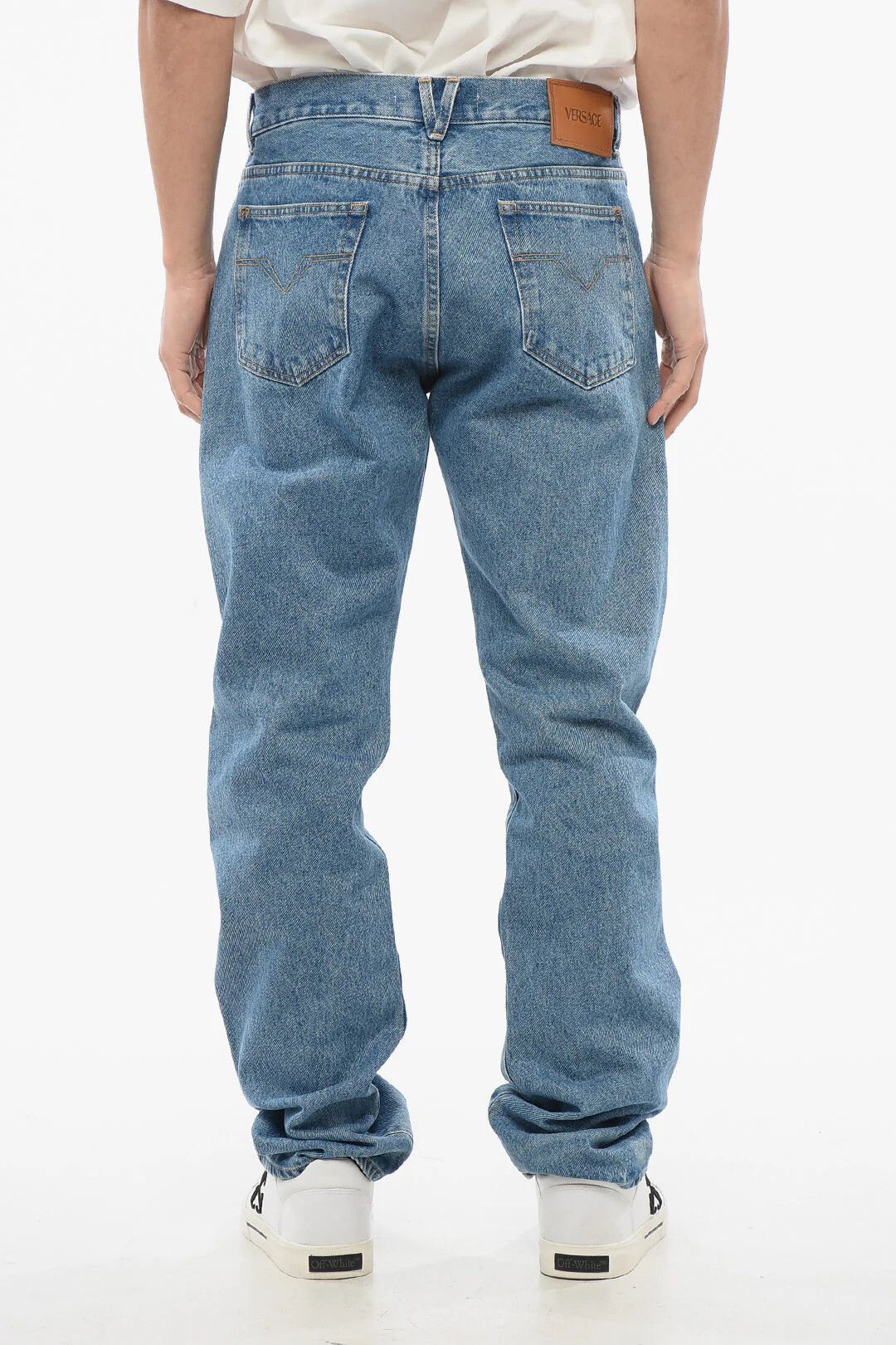 Versace og1mm0426 Slim-Fit Cotton Jeans in Light Blue Size US 31 - 2 Thumbnail