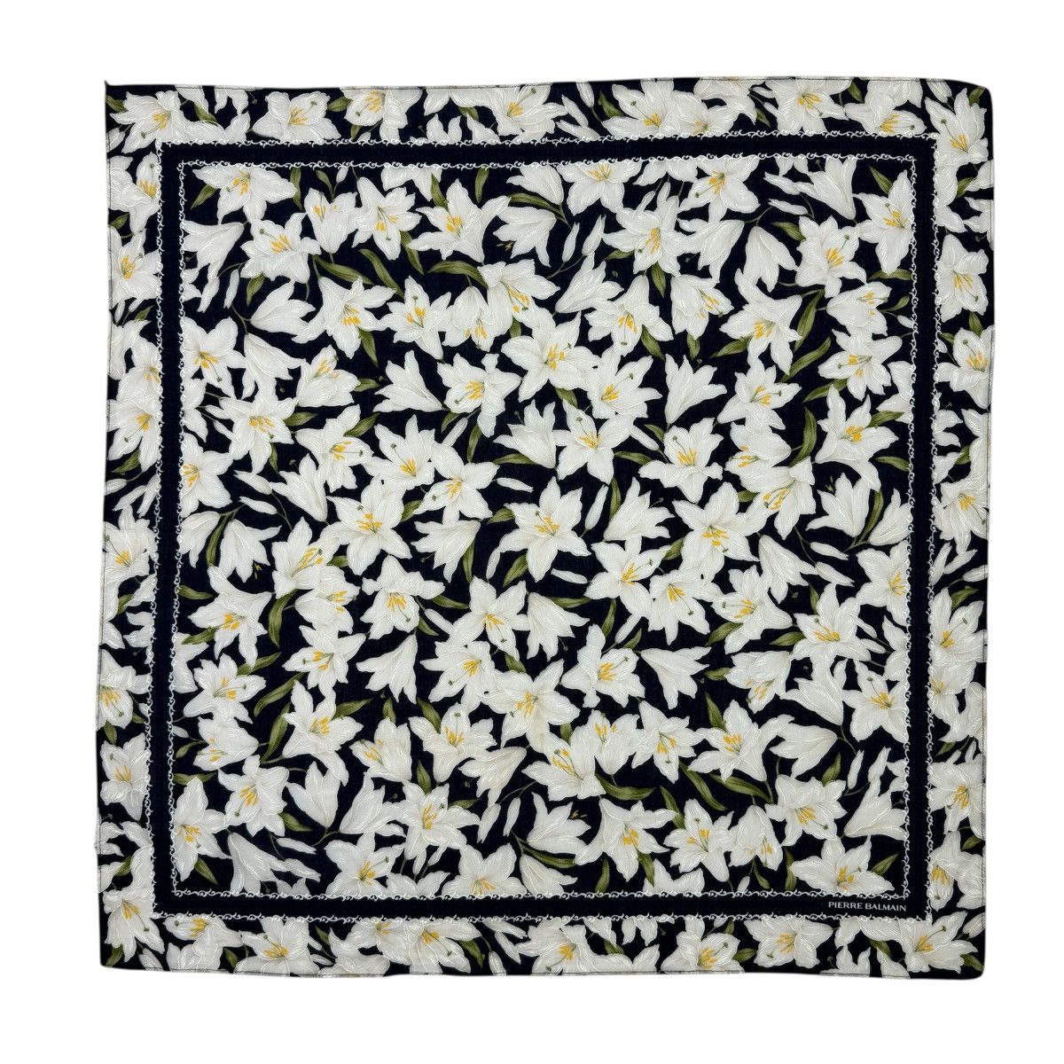 Pierre Balmain Vintage Pierre Balmain Pocket Square / Neckerchief – Floral Size ONE SIZE - 2 Thumbnail