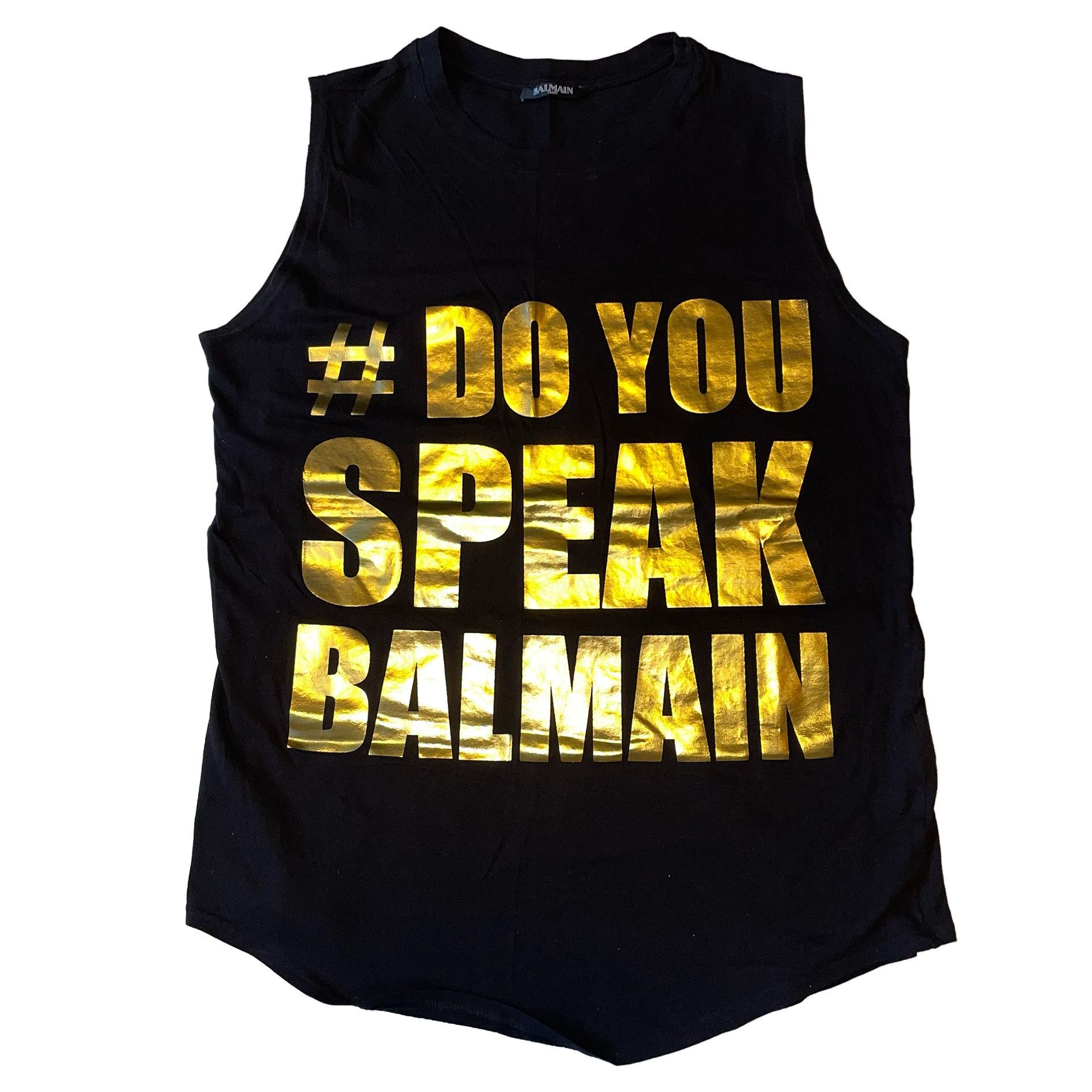Balmain #DOYOUSPEAKBALMAIN Sleeveless Top Size M / US 6-8 / IT 42-44 - 1 Thumbnail
