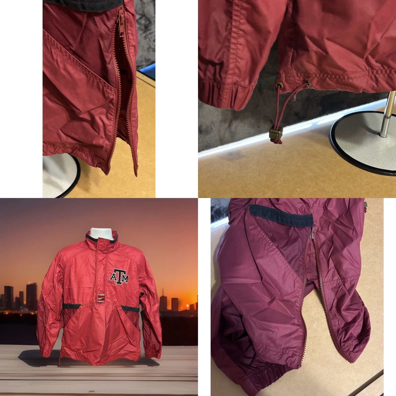 Nike VINTAGE Nike Team Texas A&M Aggies 1/4 Zip Windbreaker Jacket Adult Small Maroon Size US S / EU 44-46 / 1 - 8 Thumbnail