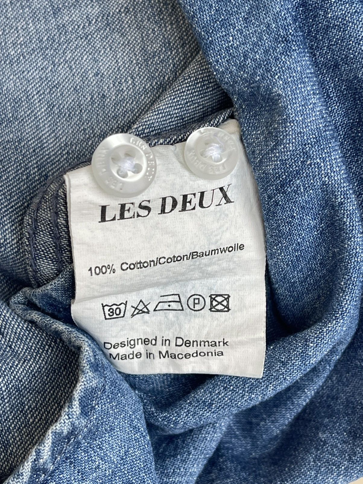 Les Deux Vagrant Chambray Regular Fit Button Down Long Sleeve Shirt Size US M / EU 48-50 / 2 - 15 Thumbnail