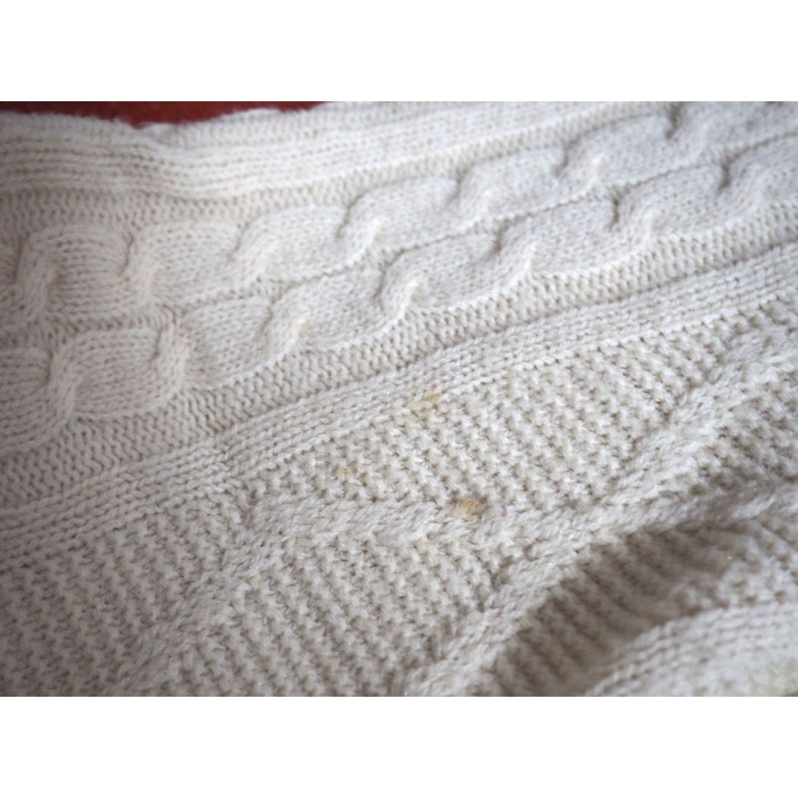 Jantzen VTG 70s 80s Jantzen Ivory Cream Cable Knit Acrylic Fisherman Pullover Sweater XL Men's Wool? Size US XL / EU 56 / 4 - 8 Thumbnail
