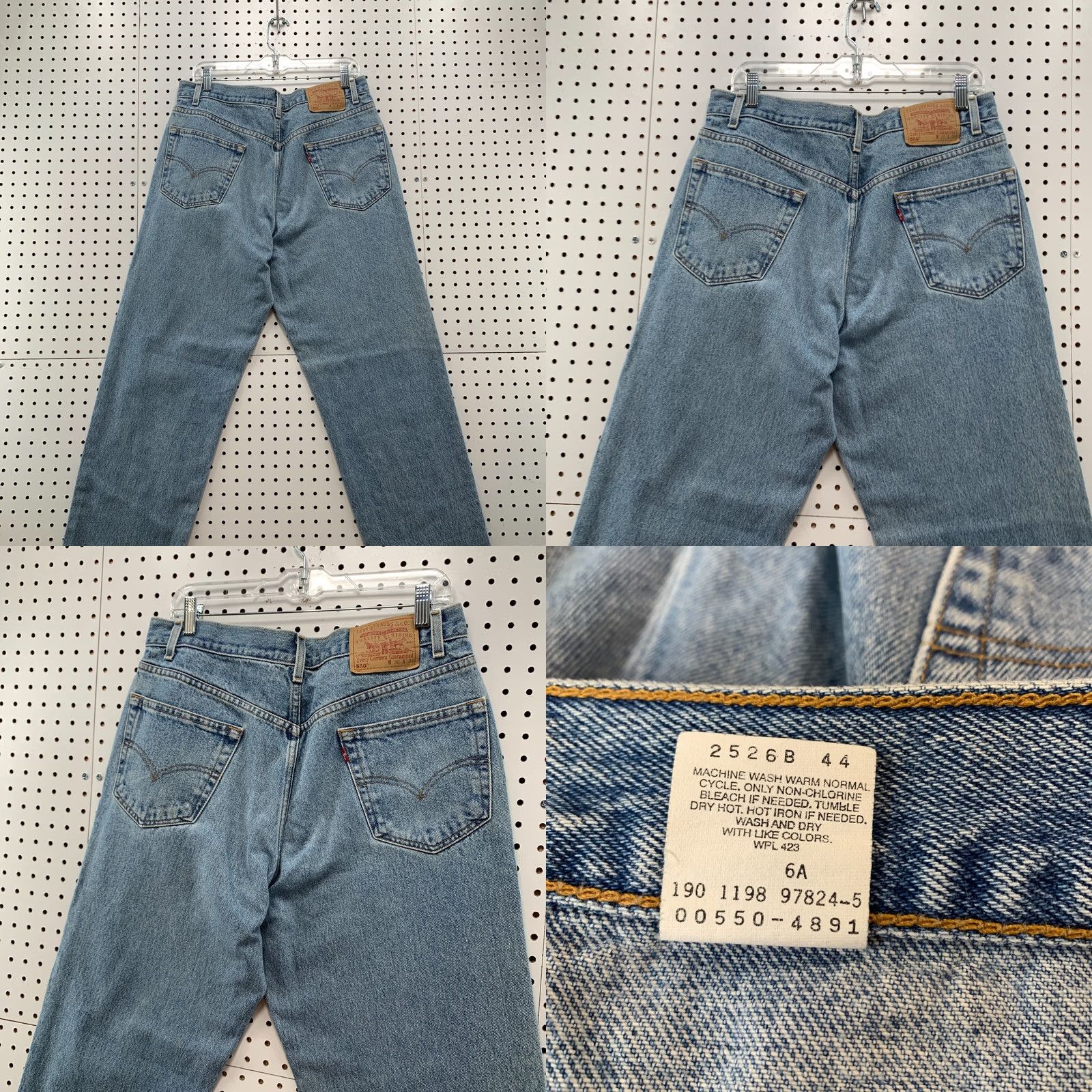 Levi's VINTAGE Levi's 550 Jeans Mens 34 Regular Blue Light Wash 90s Denim Straight 34x33 Inseam Mens Size US 34 / EU 50 - 9 Thumbnail
