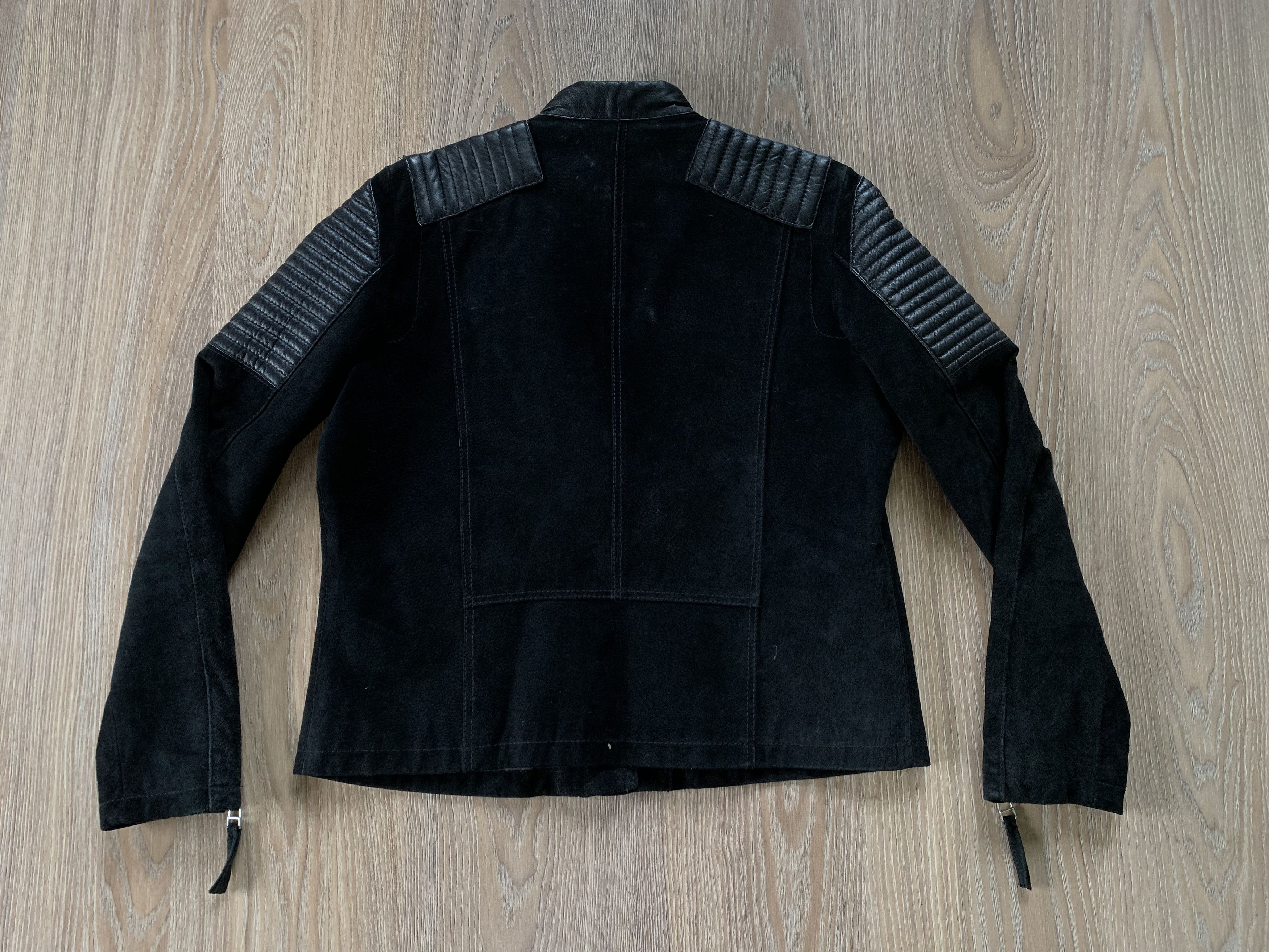 Mango Mango Black Leather Suede Biker Jacket Size XL / US 12-14 / IT 48-50 - 3 Thumbnail